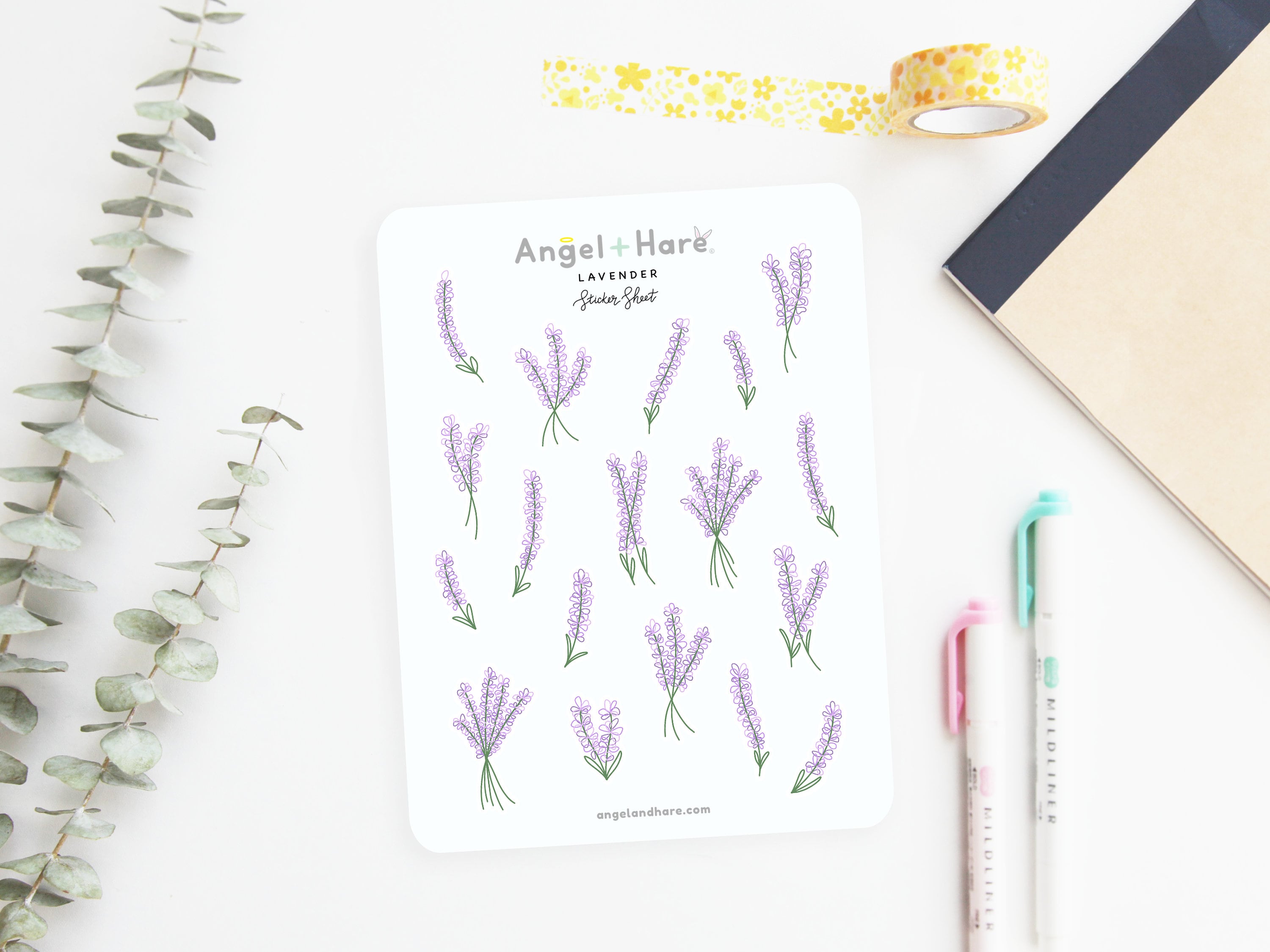 lavender flower stickers Lavender Clear Sticker Sheet – Angel + Hare