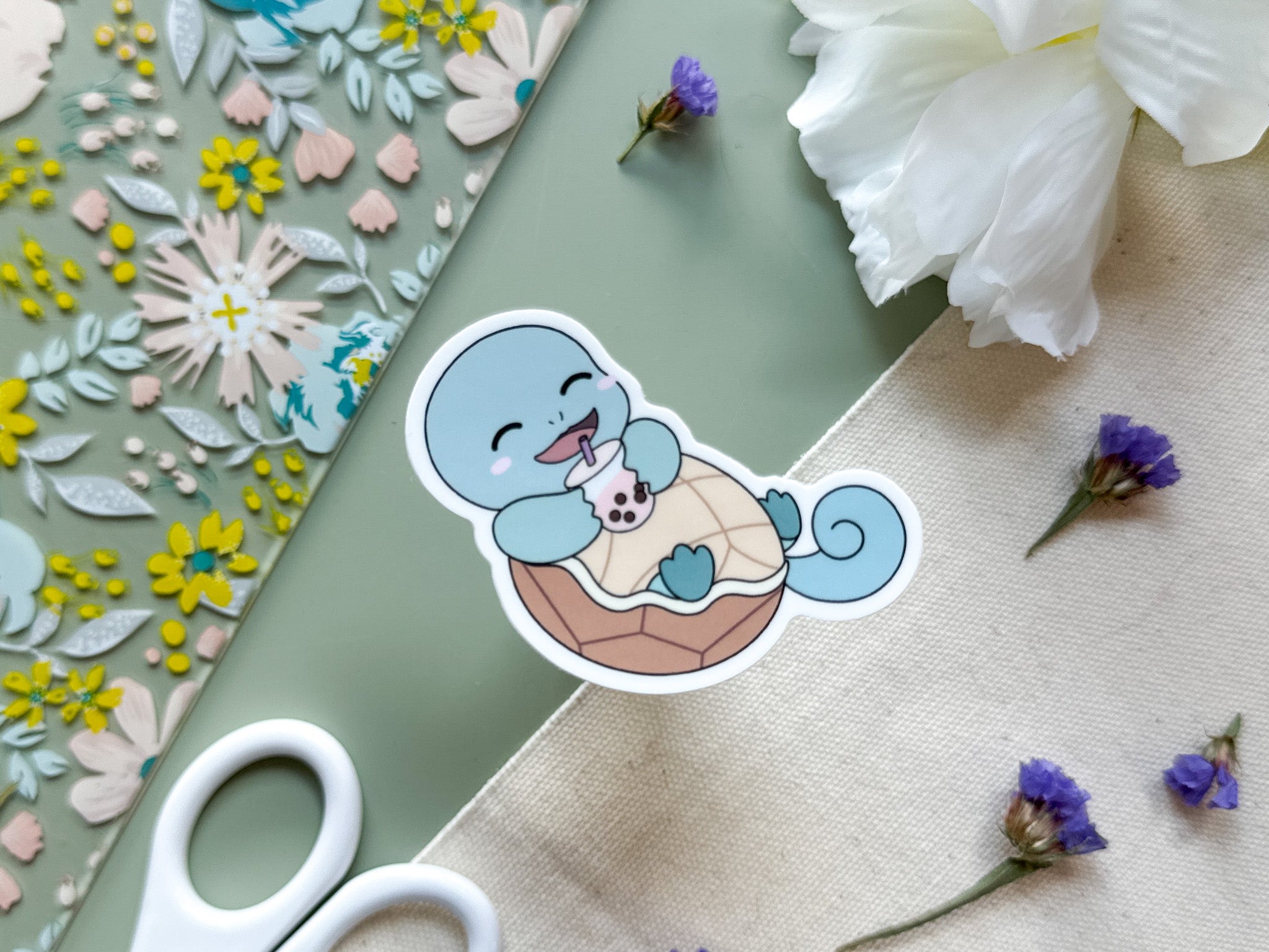 Squirt Turtle Sticker – Angel + Hare