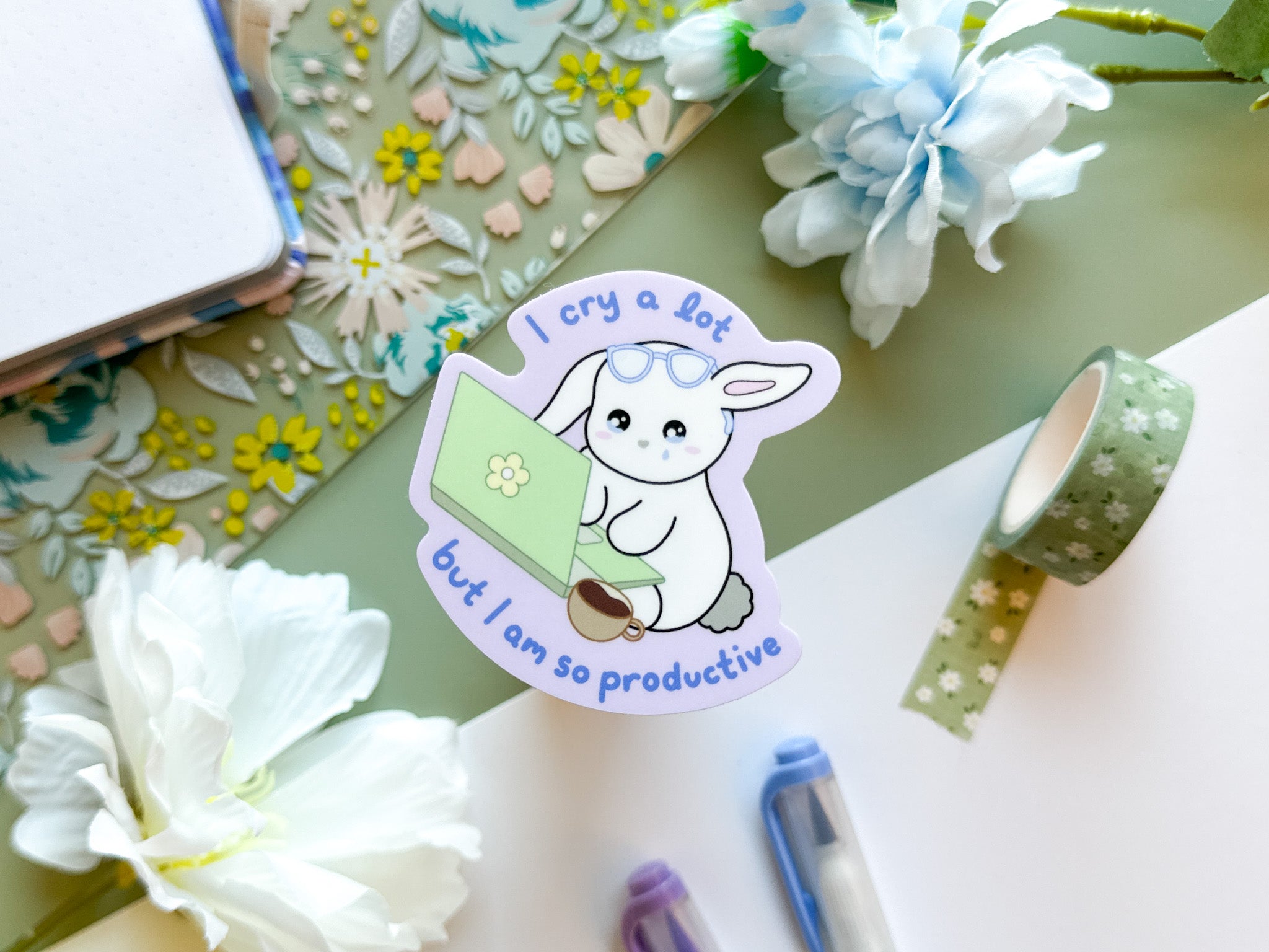 Productive Bunny Sticker