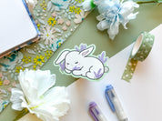 Sleepy Lavender Bunny Sticker