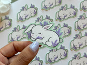 Sleepy Lavender Bunny Sticker