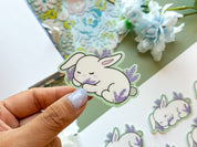 Sleepy Lavender Bunny Sticker