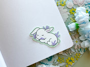 Sleepy Lavender Bunny Sticker