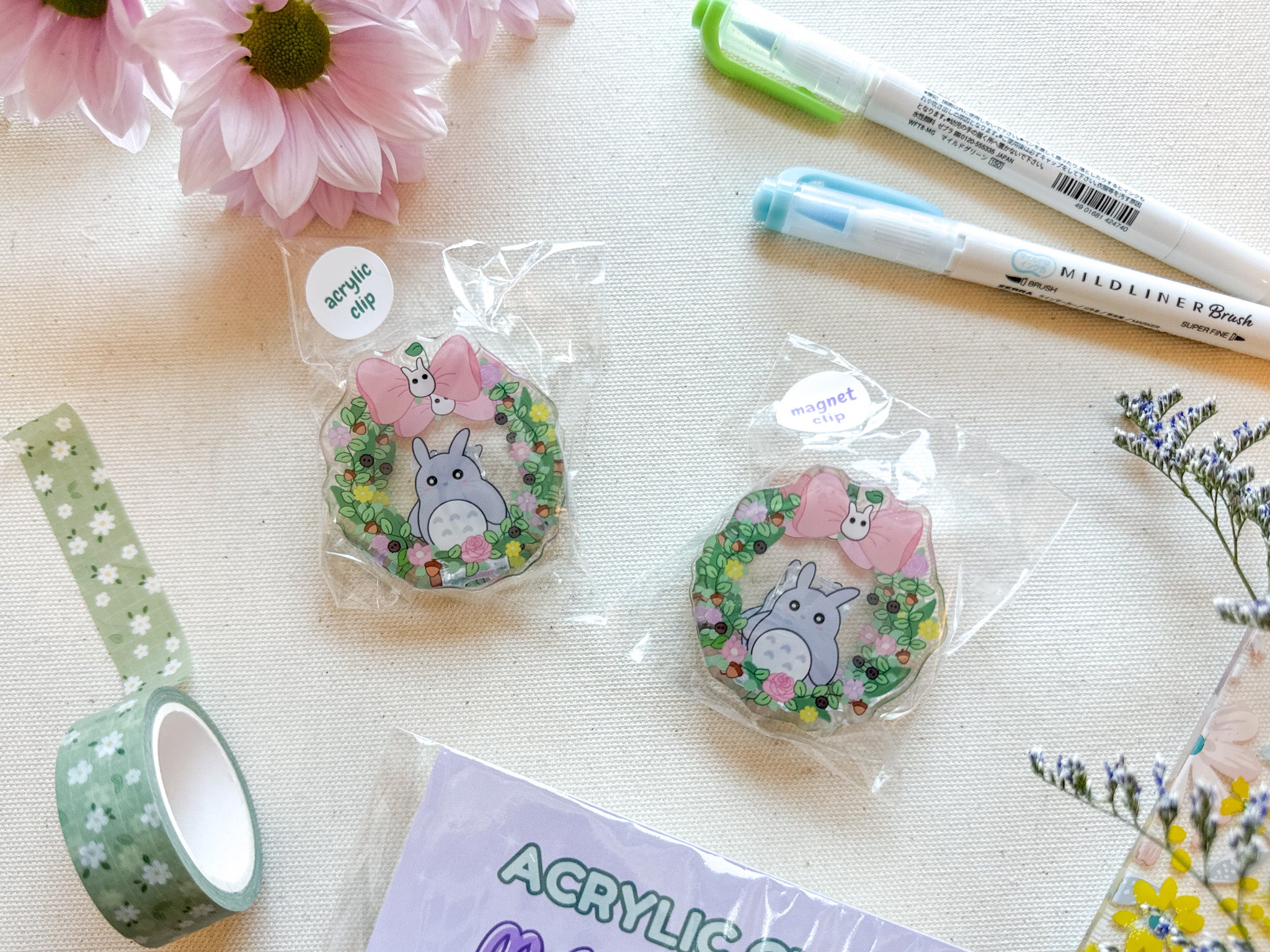 Totoro Wreath Magnet Clip