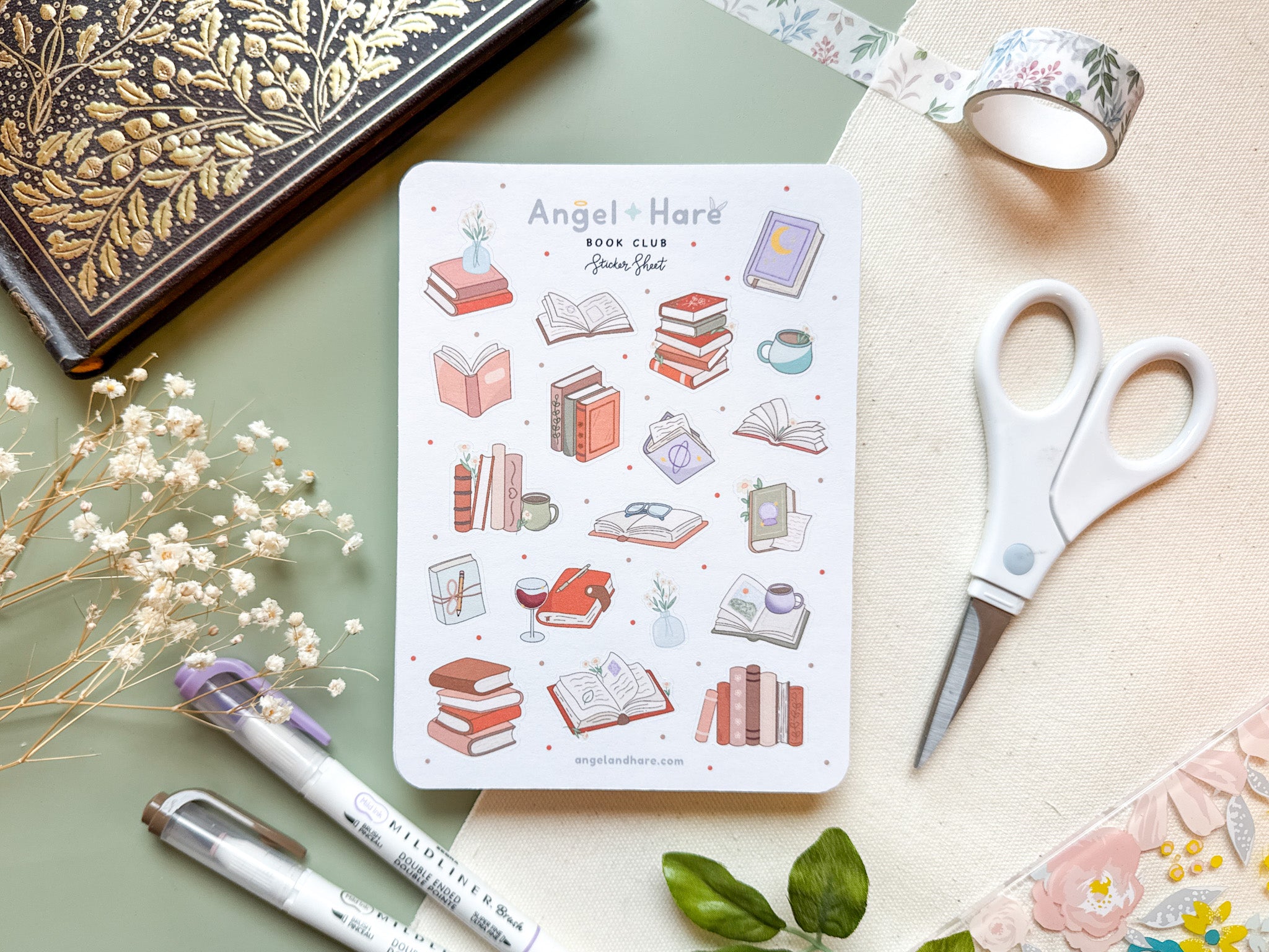 Book Club Sticker Sheet – Angel + Hare