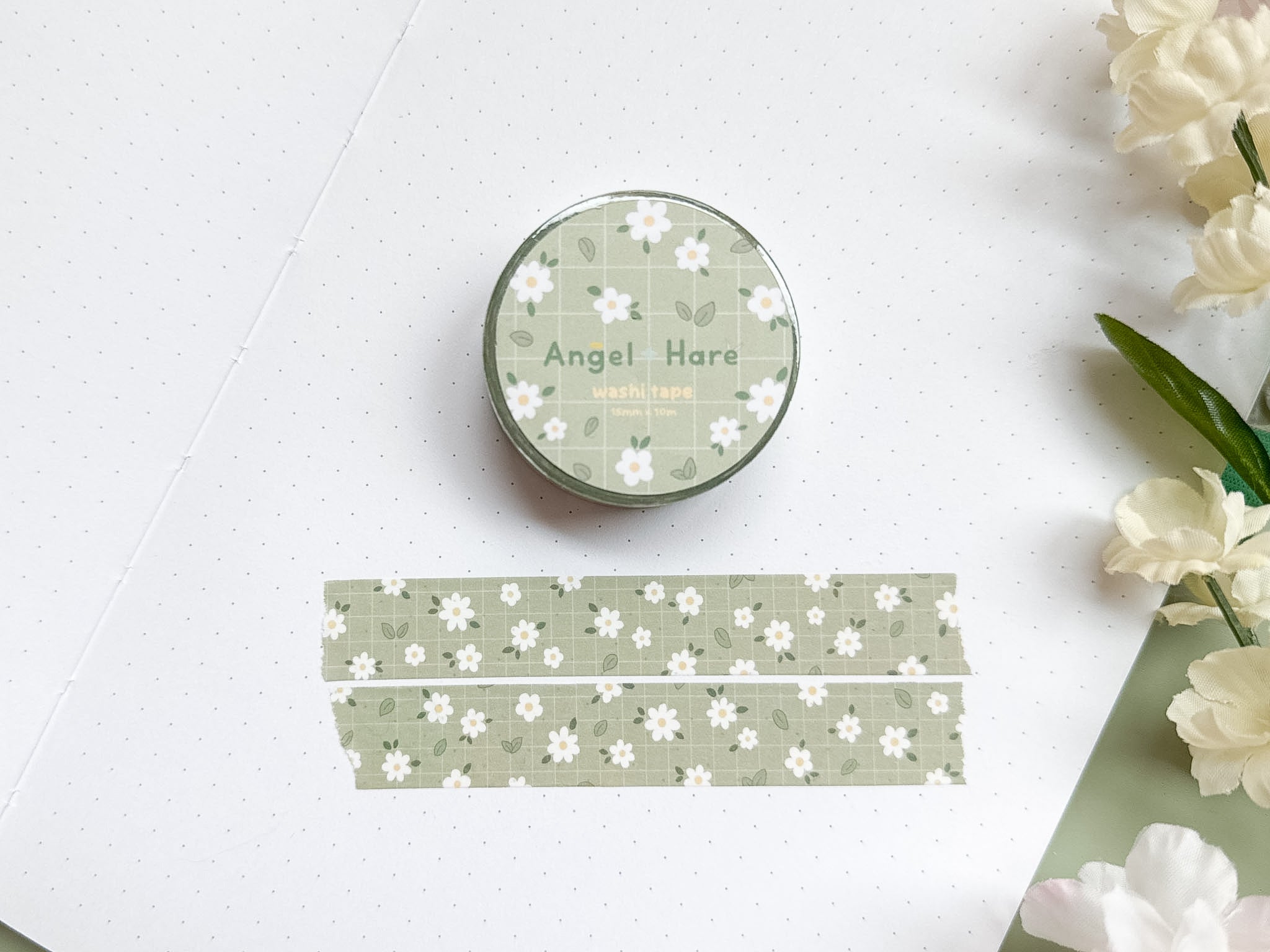 Green Daisies Washi Tape
