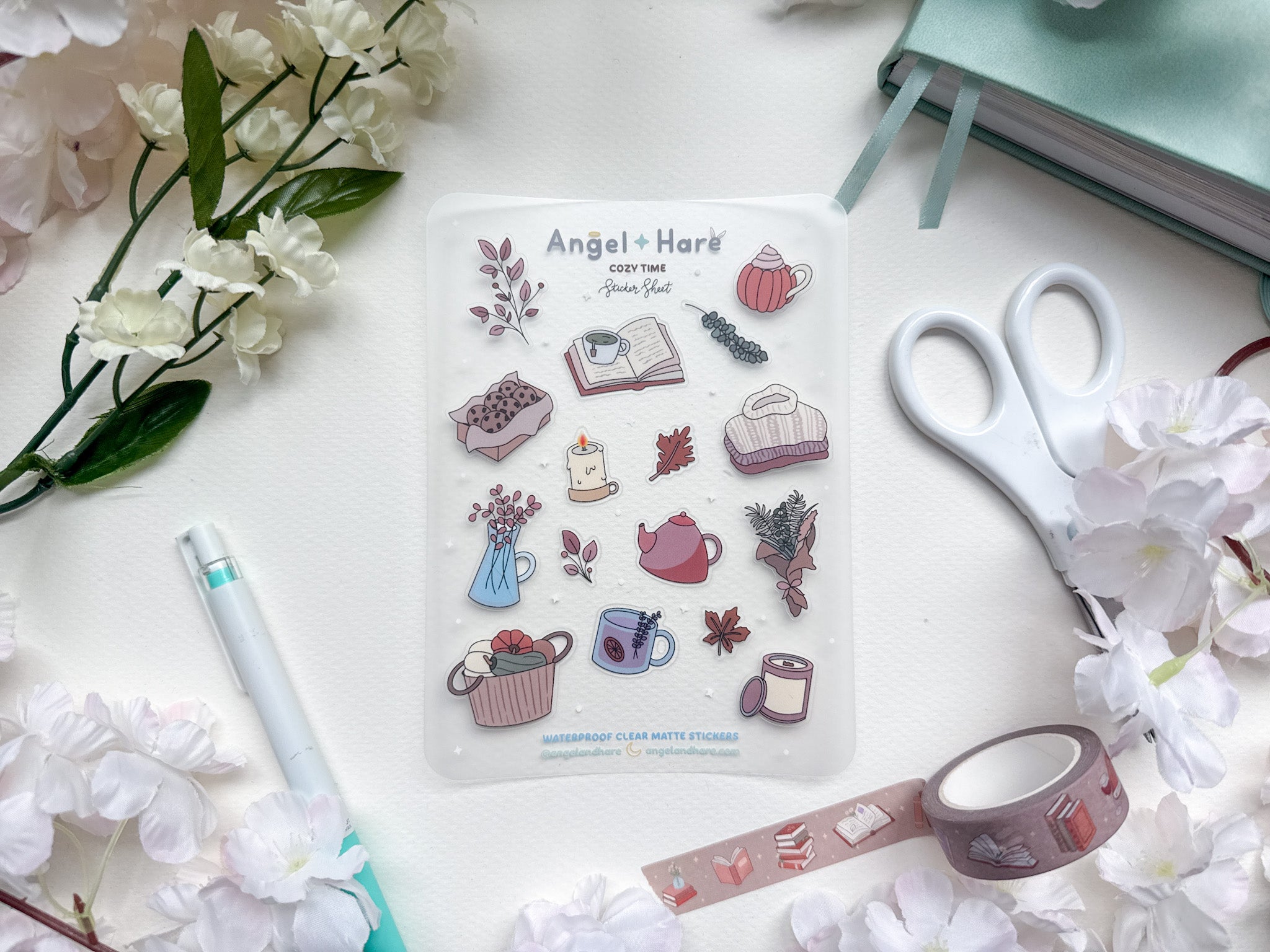 Cozy Time Waterproof Sticker Sheet