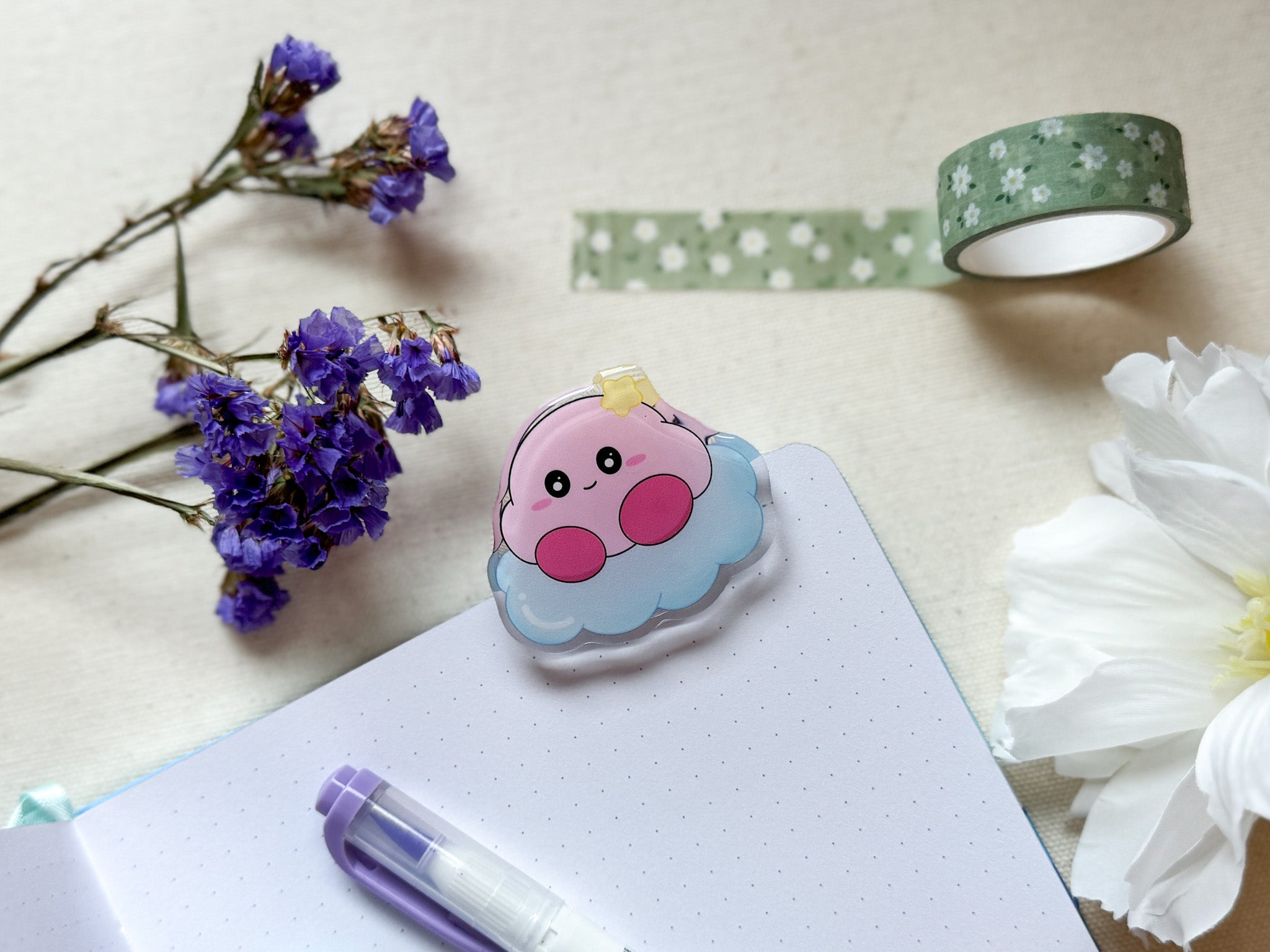 Cloud Kirby Magnet Clip