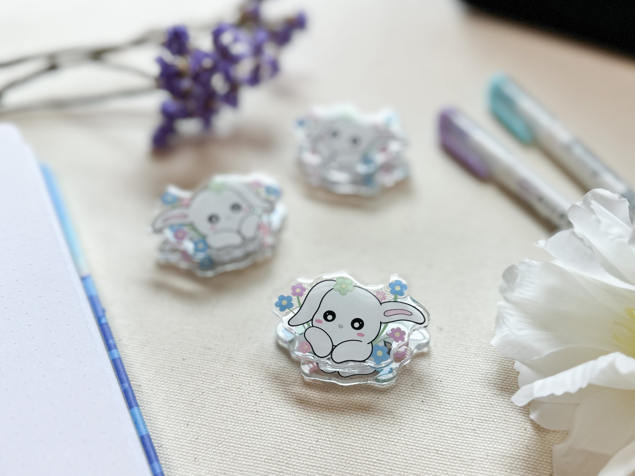 Flower Bunny Magnet Clip