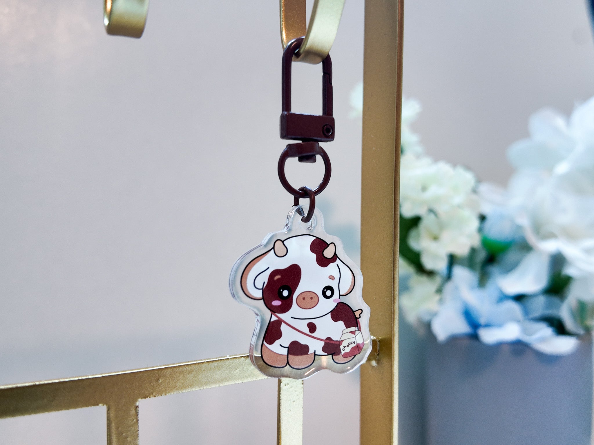 Chocolate Cow Key Charm