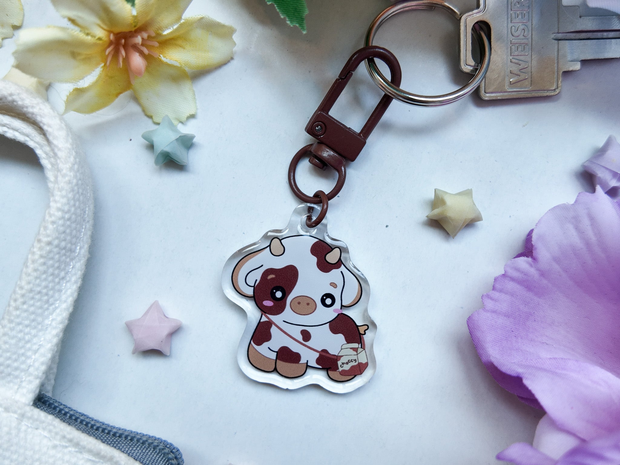 Chocolate Cow Key Charm