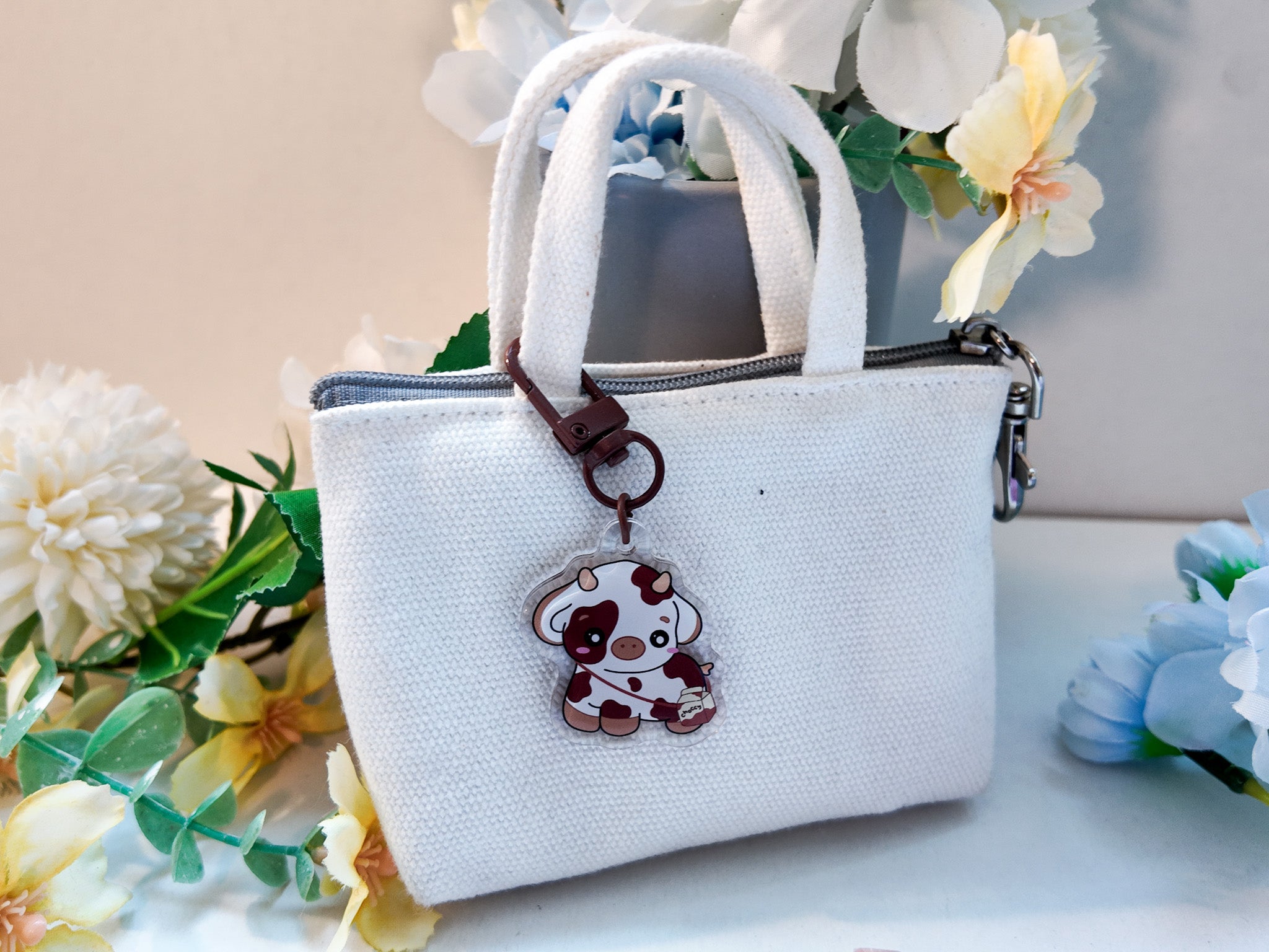 Chocolate Cow Key Charm