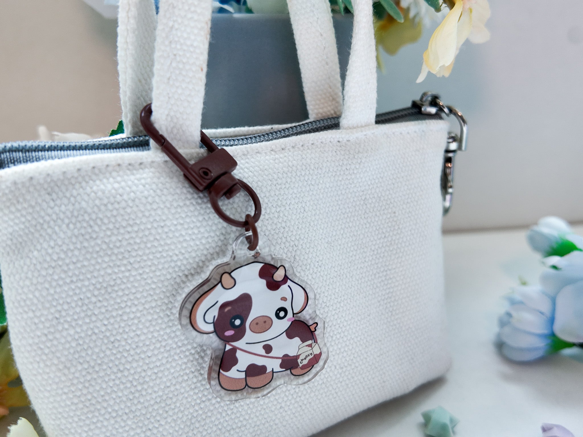 Chocolate Cow Key Charm