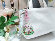 Strawberry Cow Key Charm