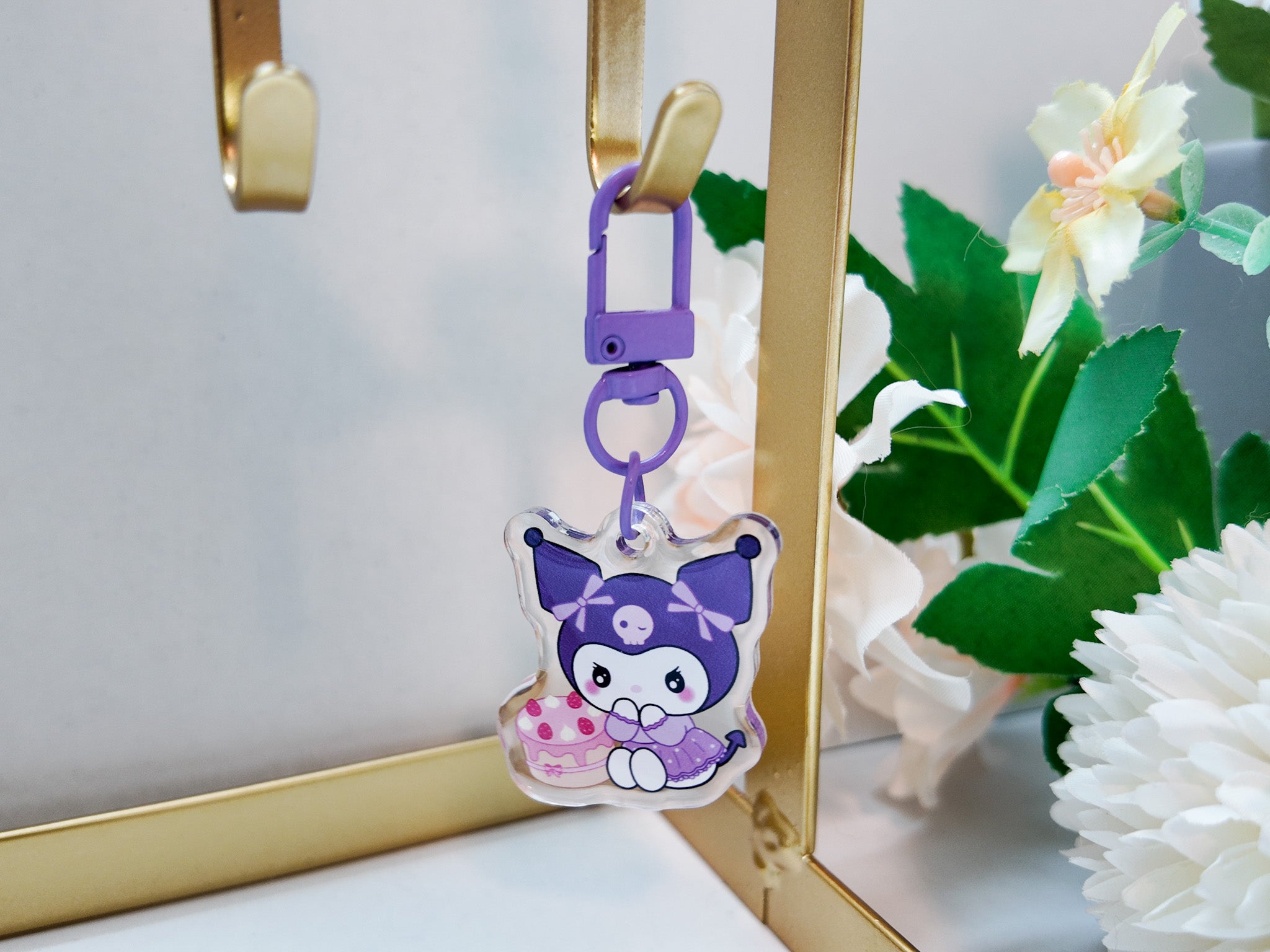 Kuromi Cake Key Charm