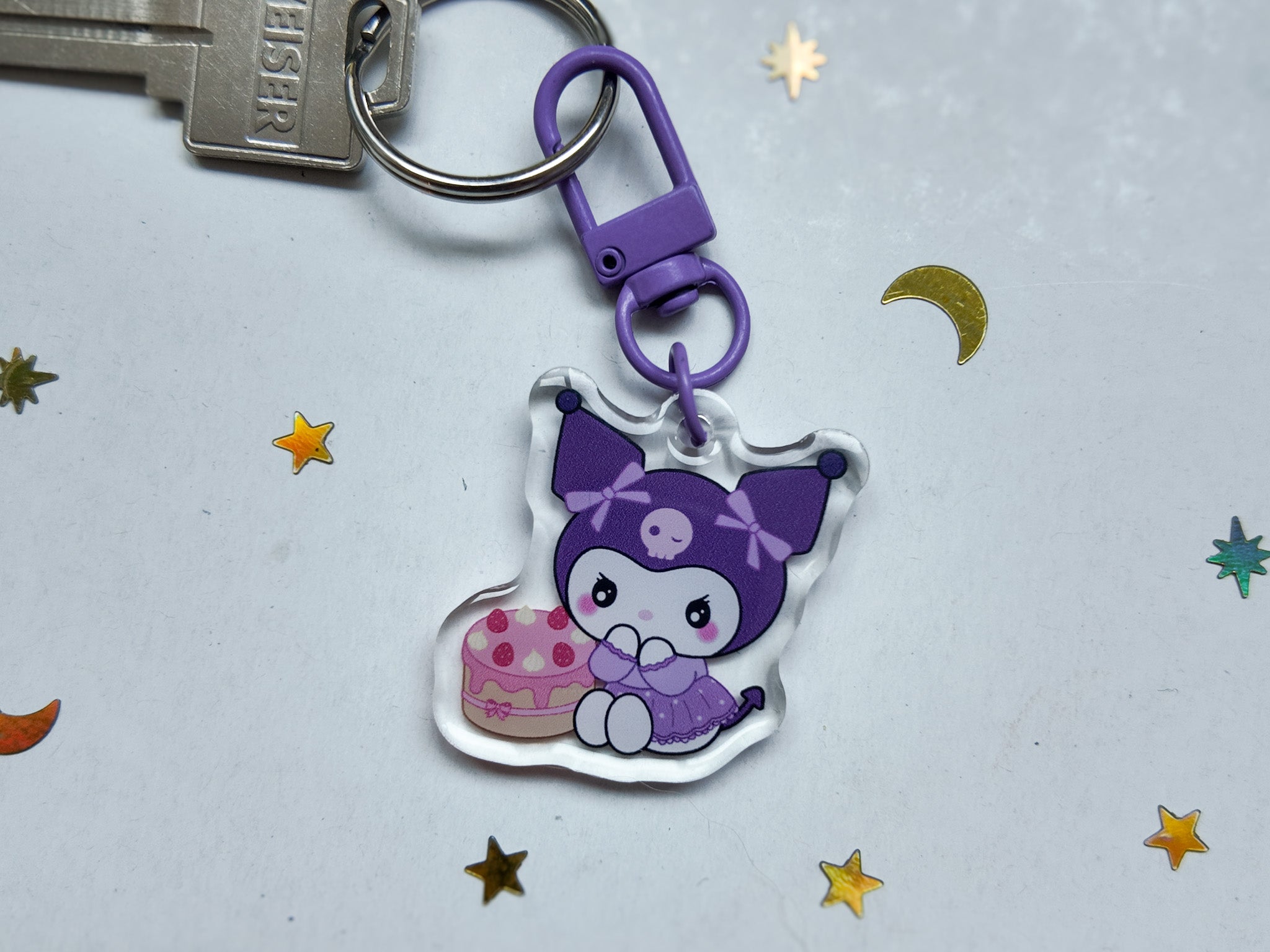 Kuromi Cake Key Charm