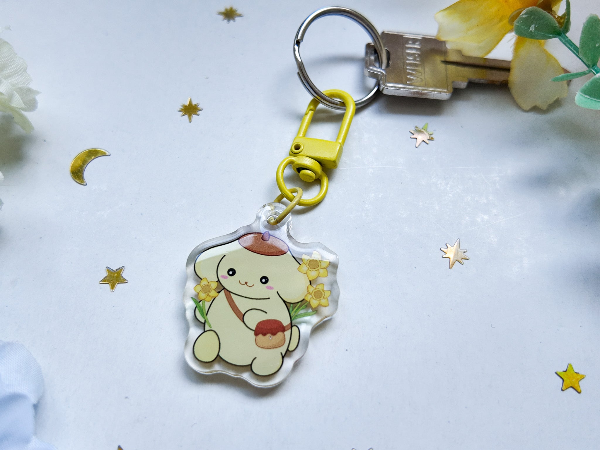 Pompompurin Daffodil Key Charm
