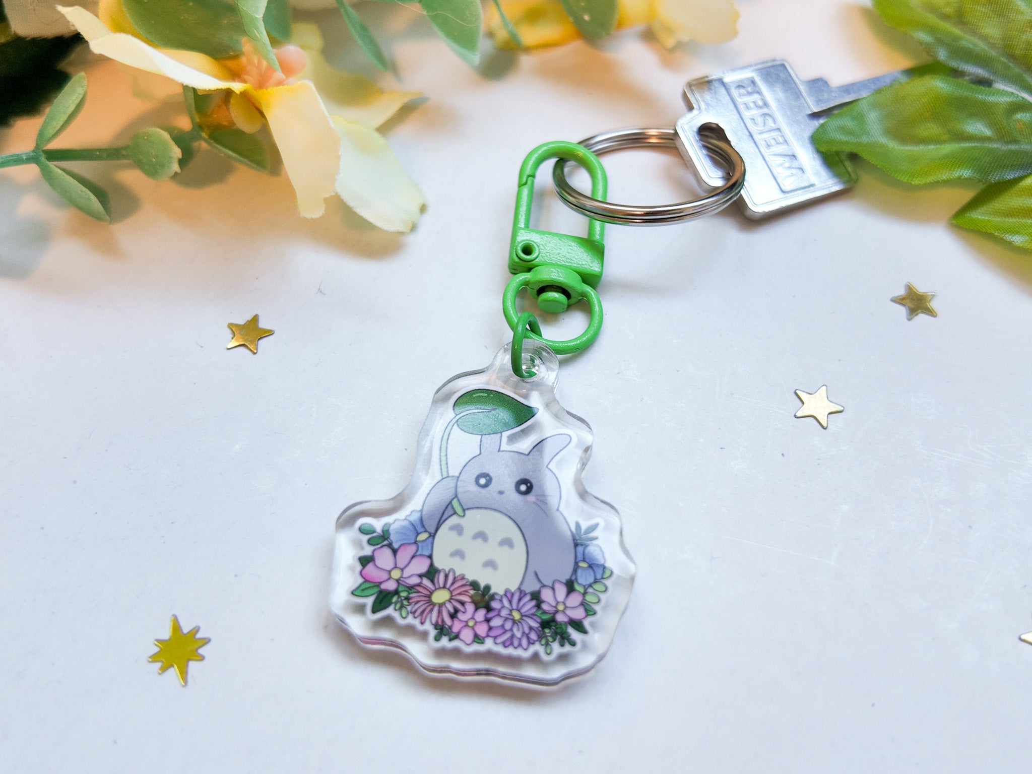 Totoro Flowers Key Charm