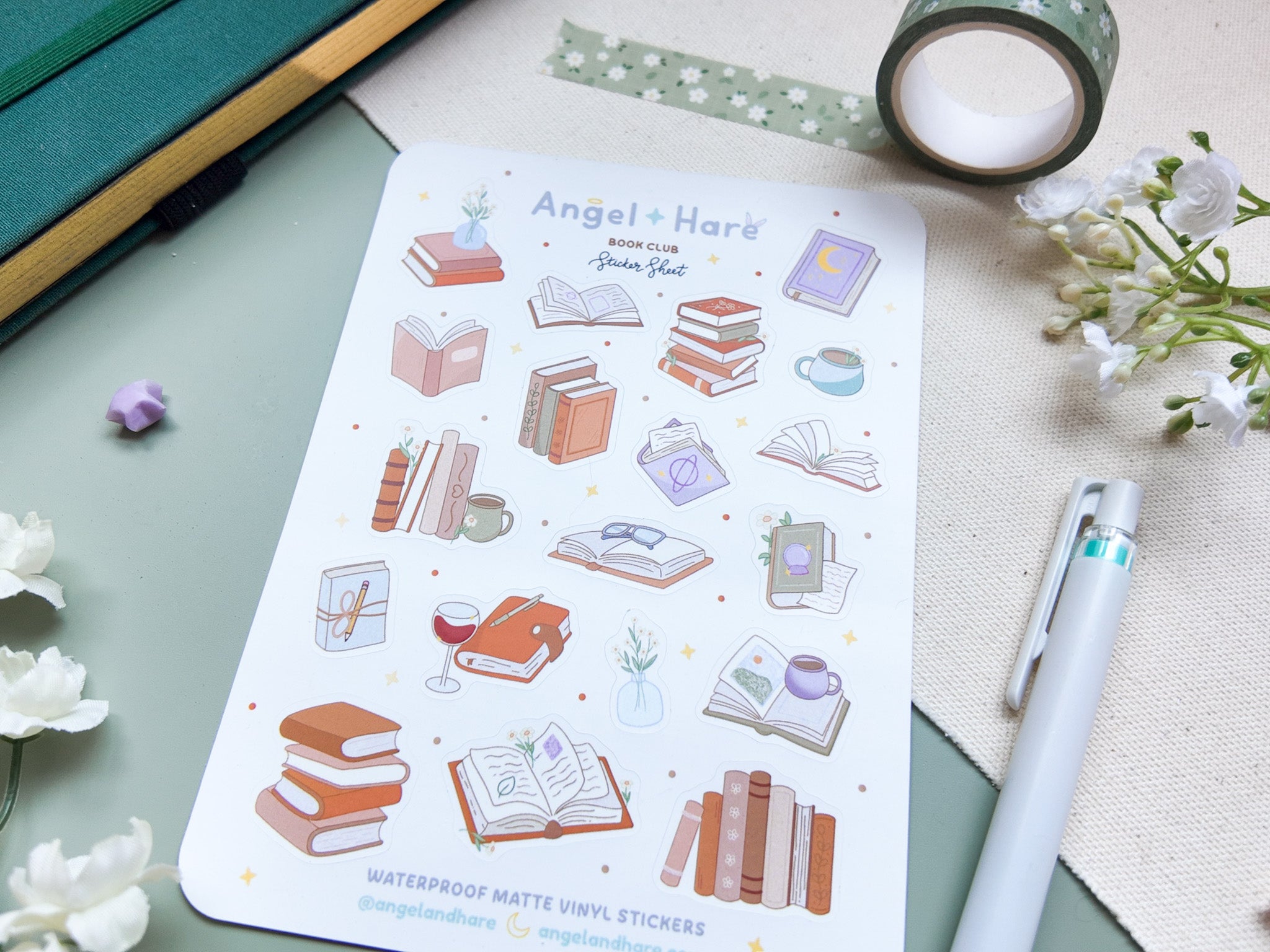 Book Club Waterproof Sticker Sheet