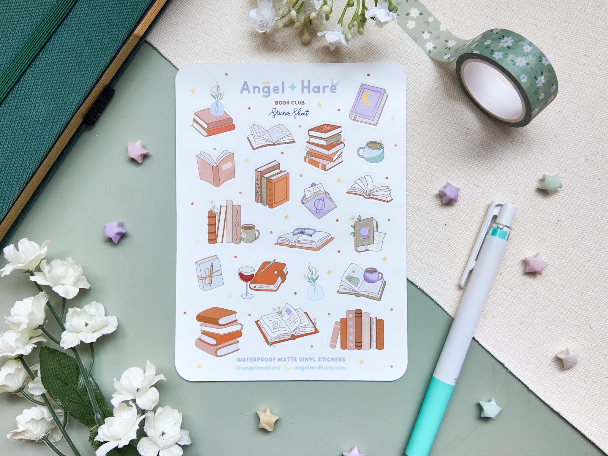 Book Club Waterproof Sticker Sheet