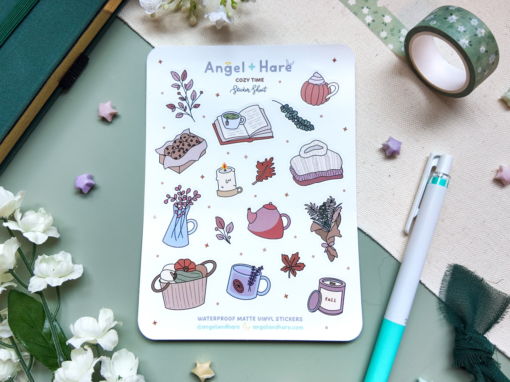 Cozy Time Waterproof Sticker Sheet