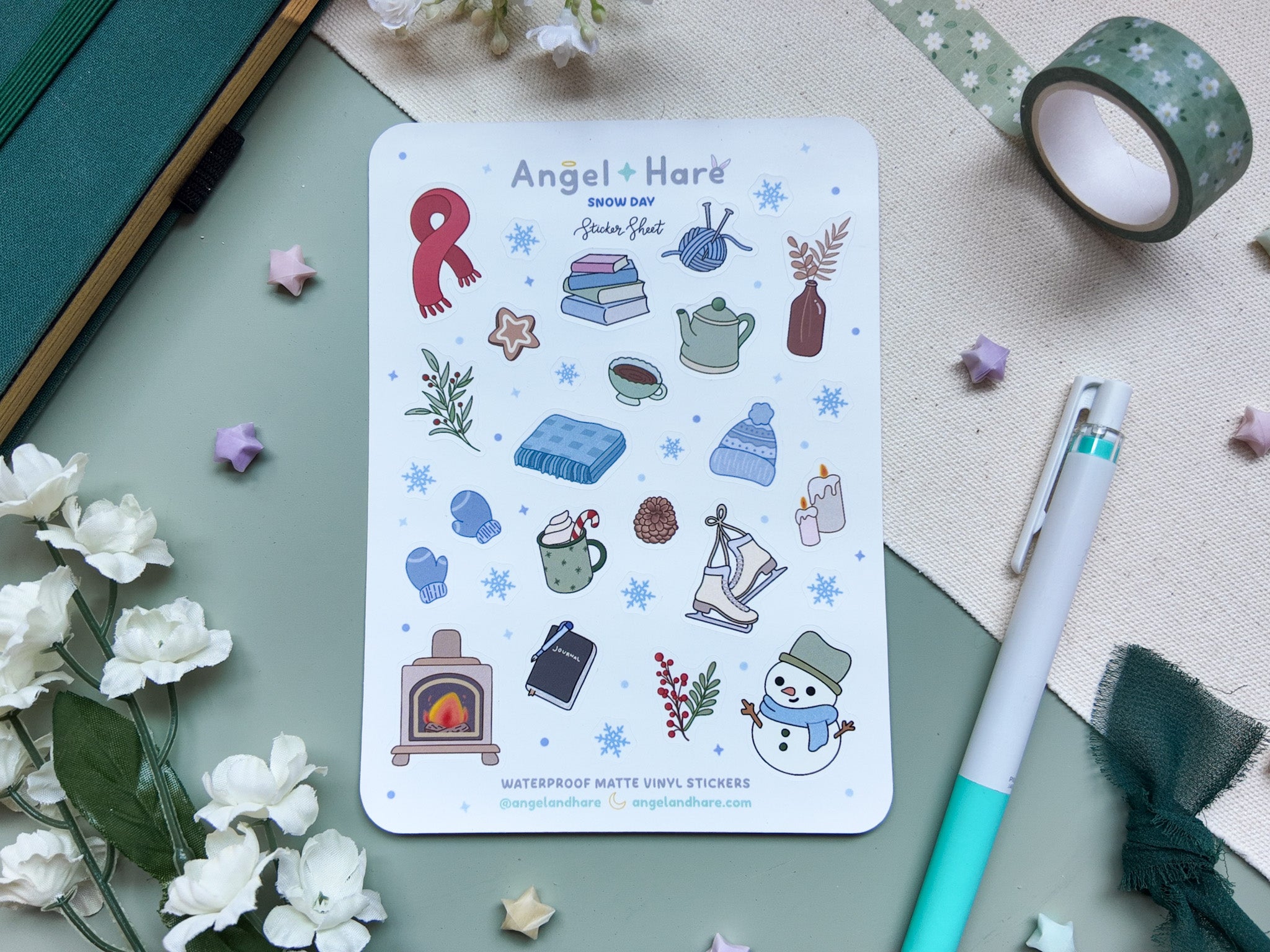 Snow Day Waterproof Sticker Sheet
