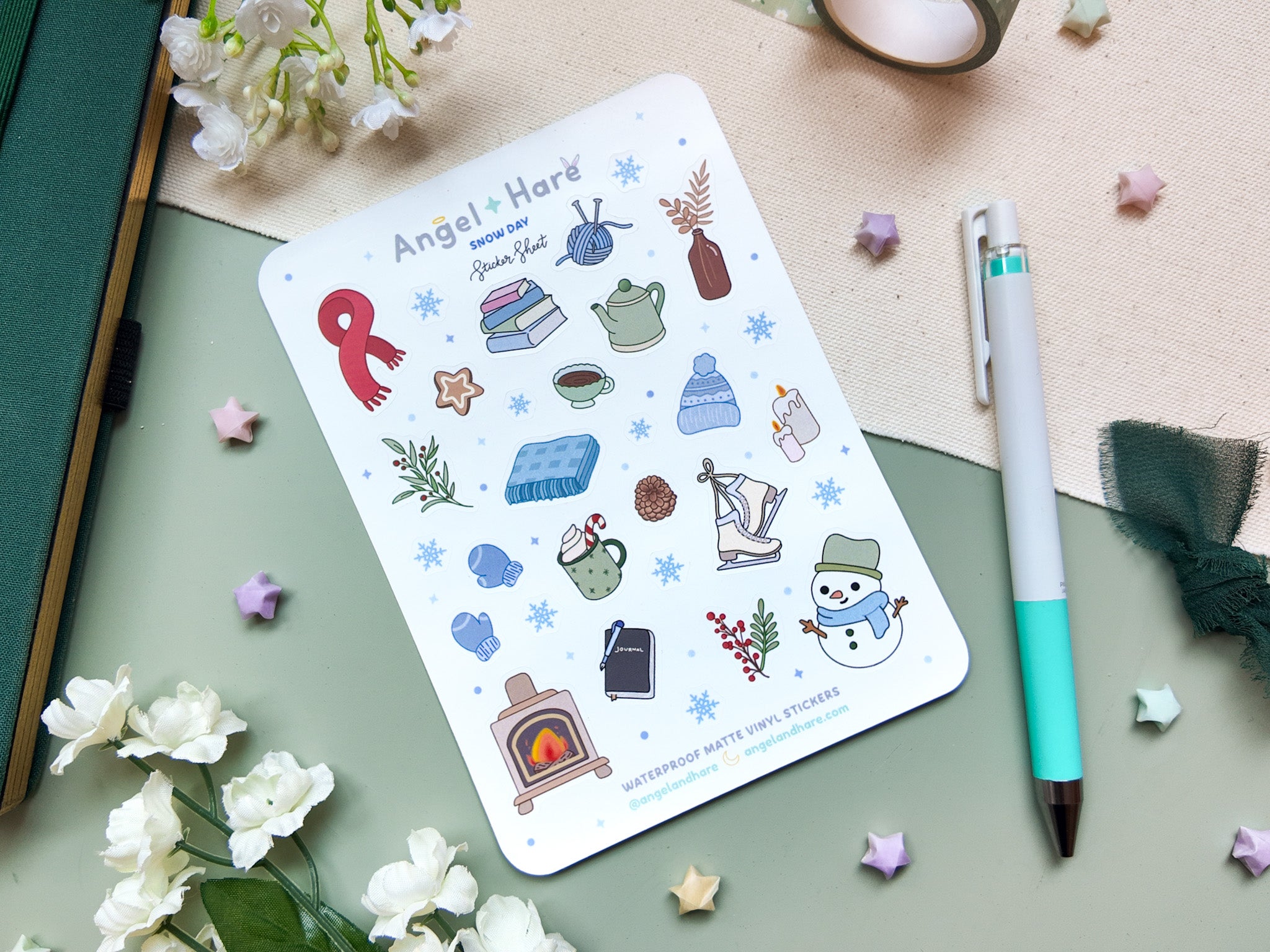 Snow Day Waterproof Sticker Sheet