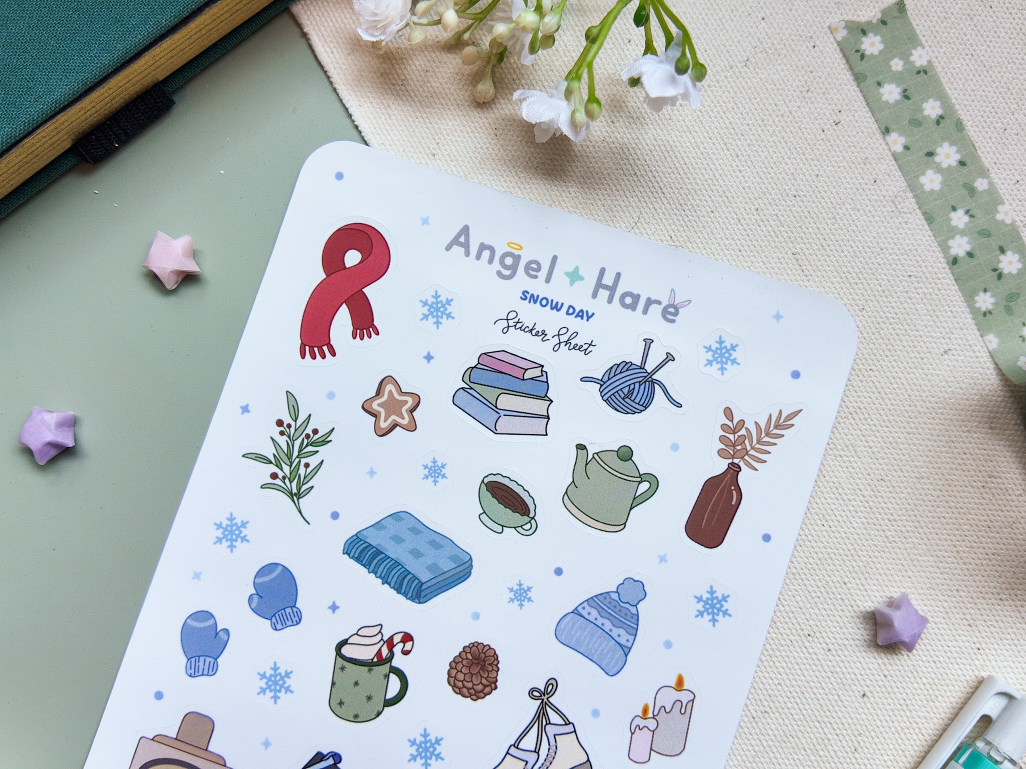 Snow Day Waterproof Sticker Sheet