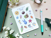 Vacation Mode Waterproof Sticker Sheet