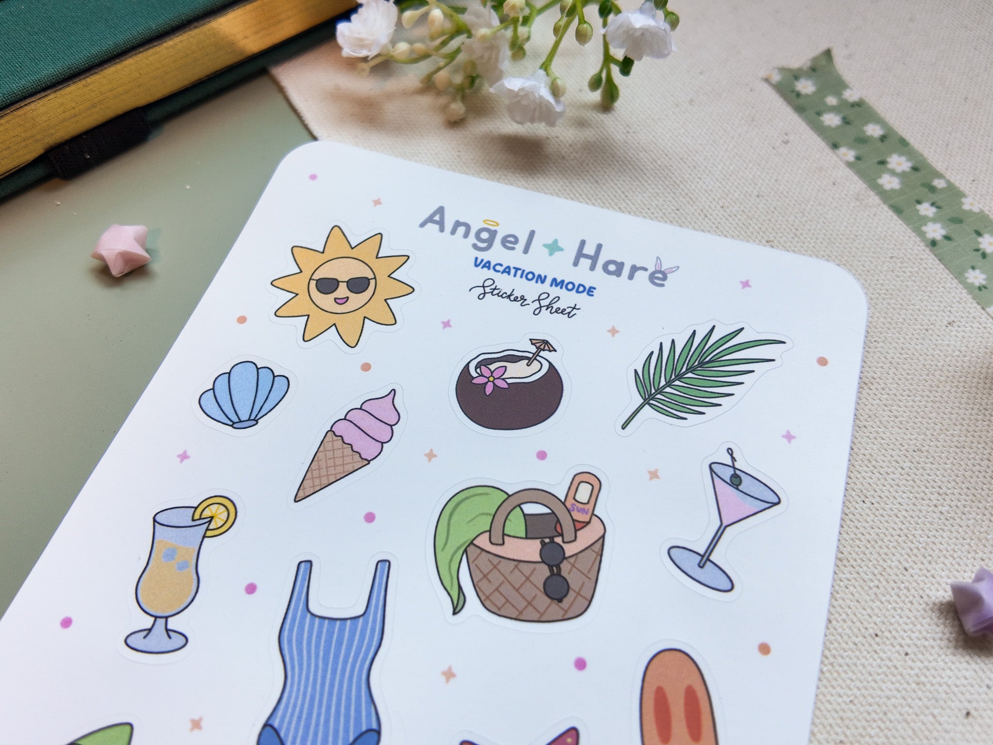 Vacation Mode Waterproof Sticker Sheet