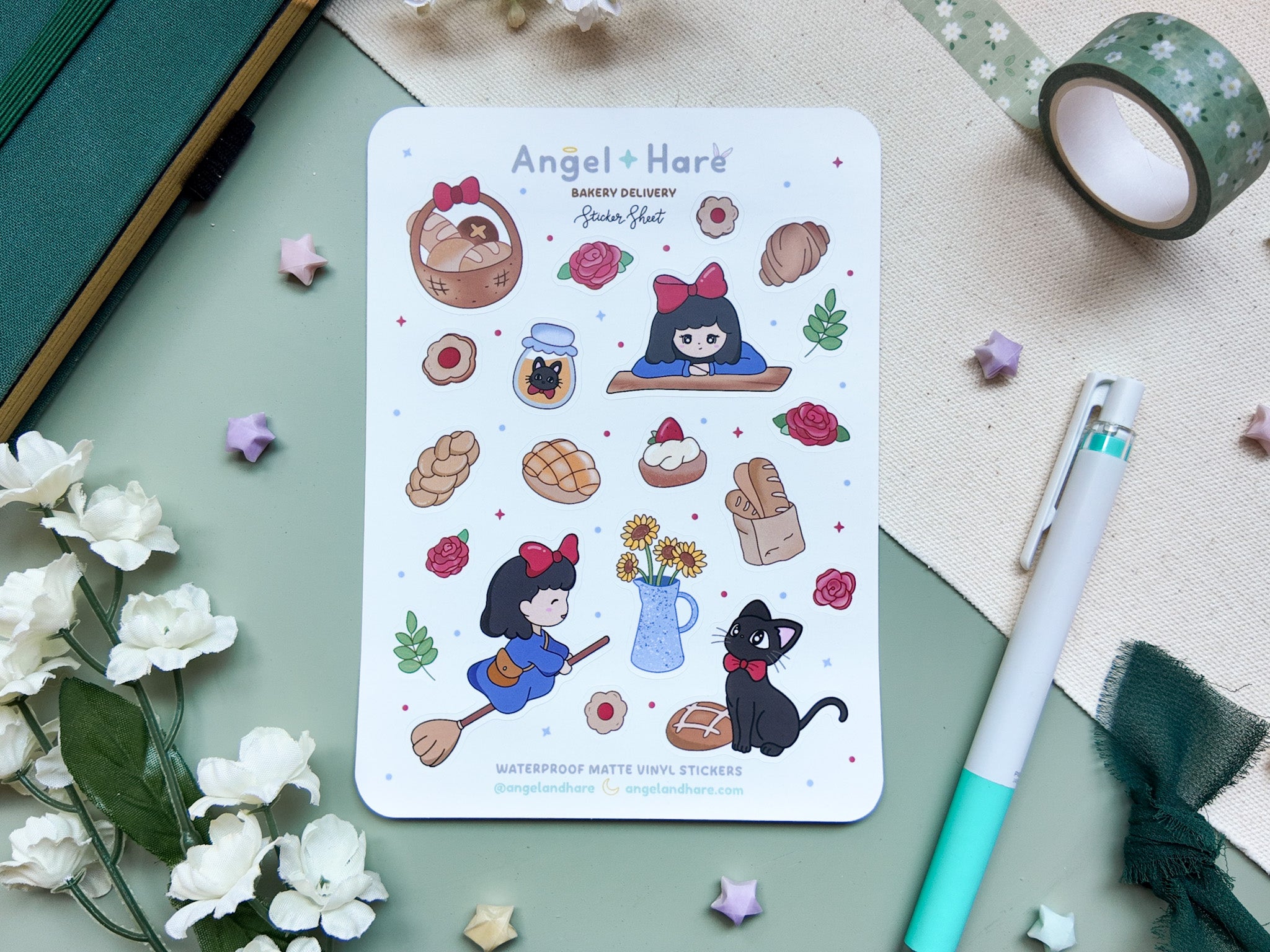 Bakery Delivery Waterproof Sticker Sheet