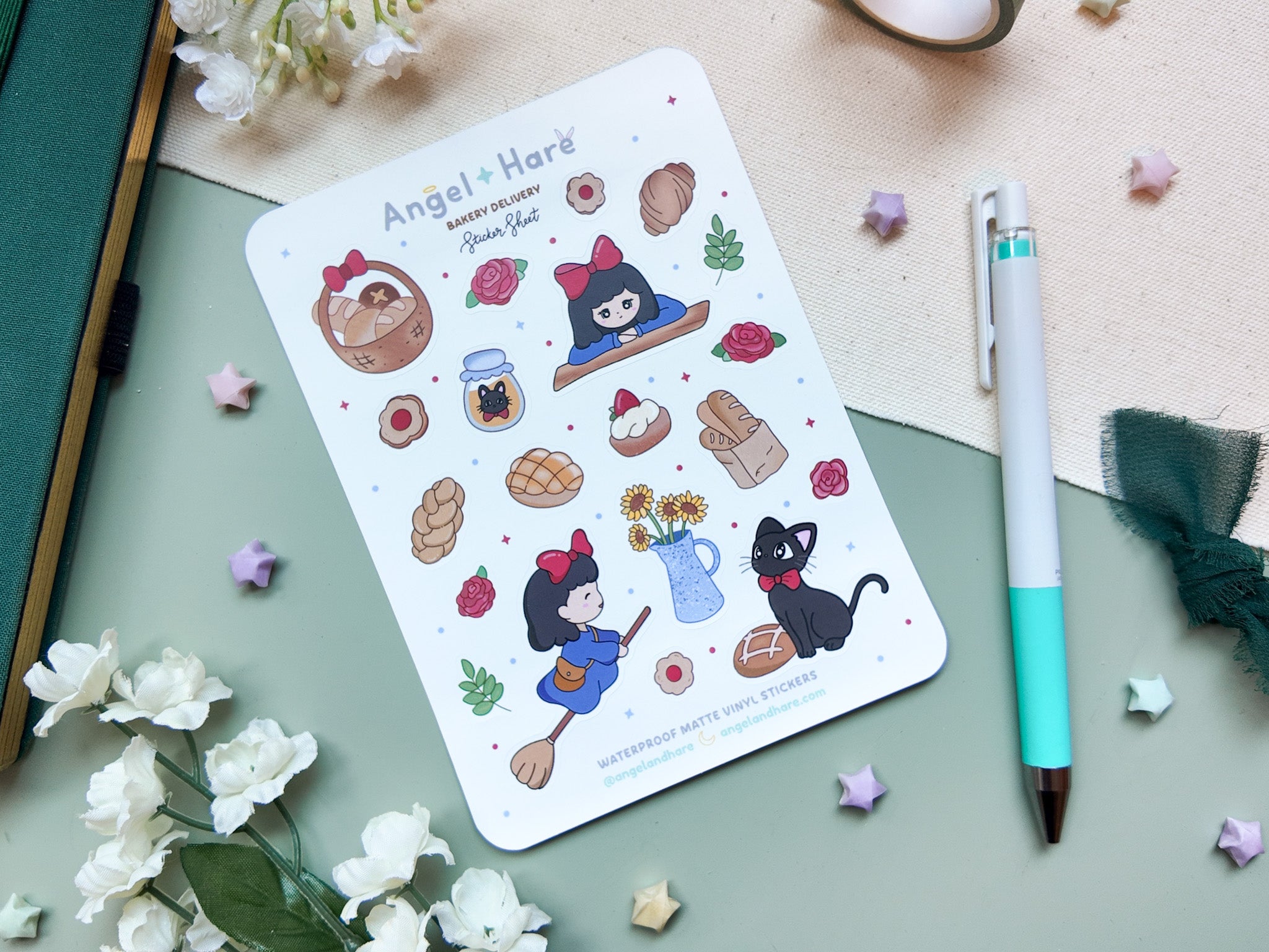 Bakery Delivery Waterproof Sticker Sheet