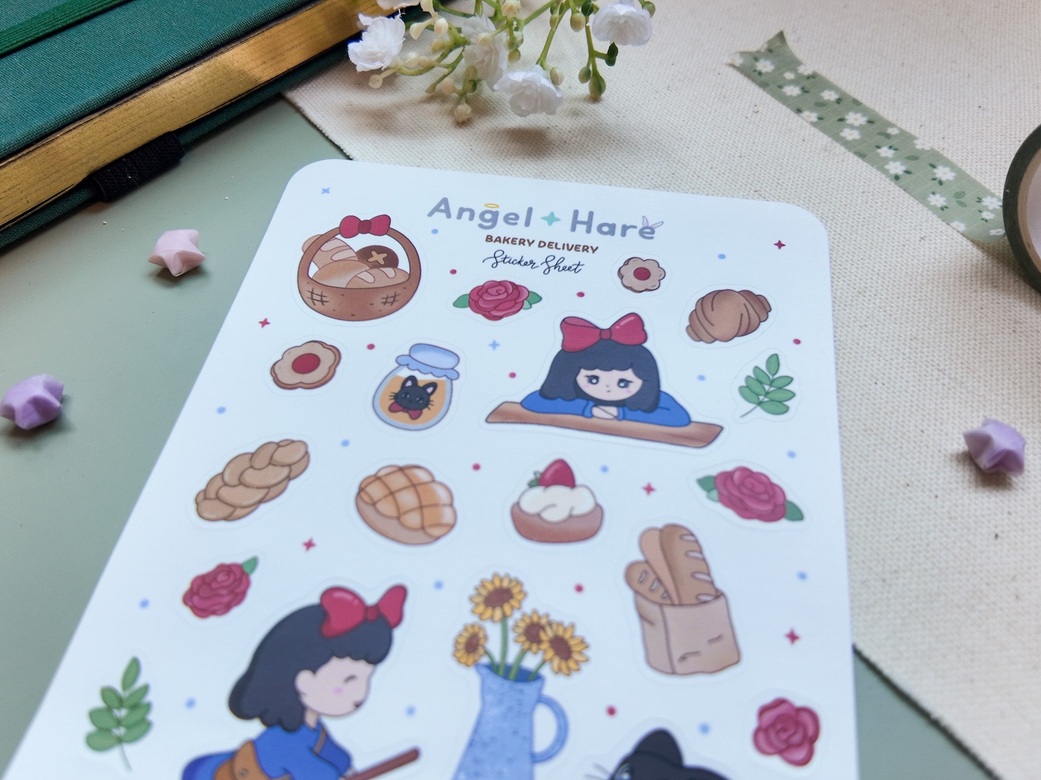 Bakery Delivery Waterproof Sticker Sheet