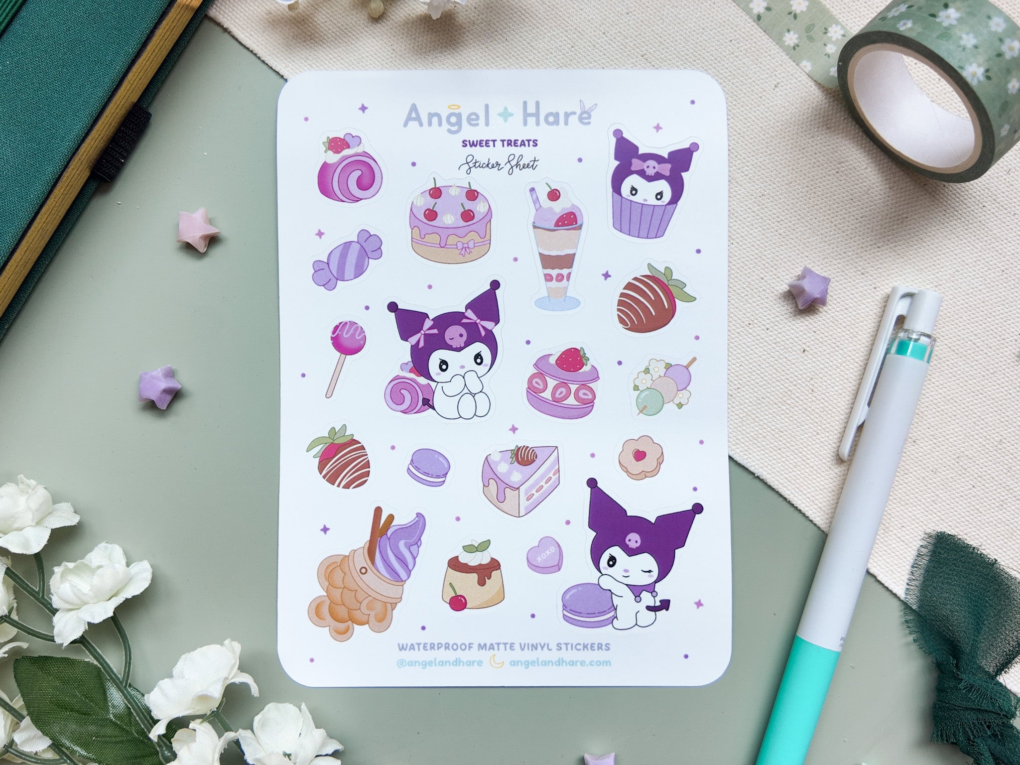 Sweet Treats Waterproof Sticker Sheet