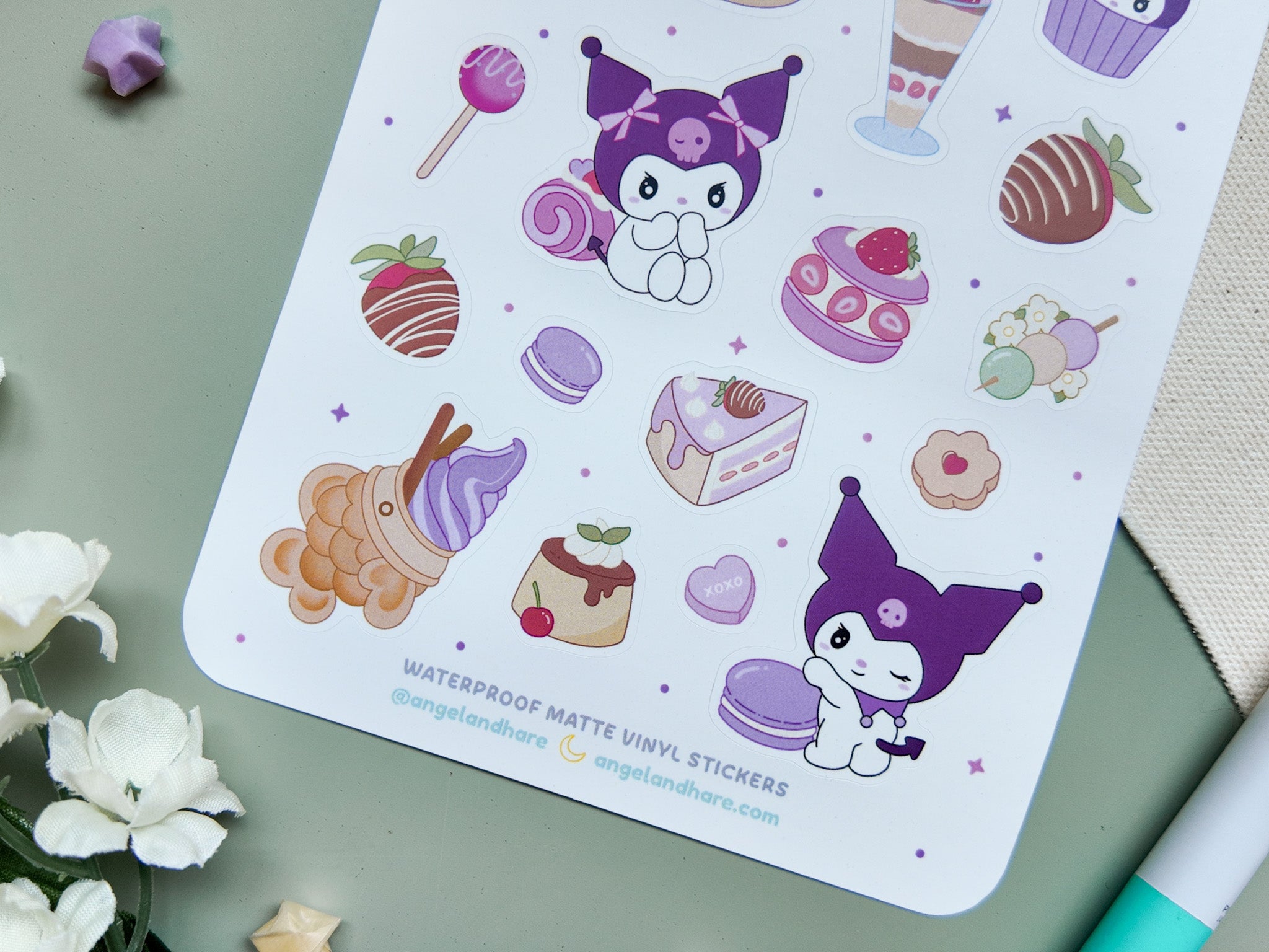 Sweet Treats Waterproof Sticker Sheet
