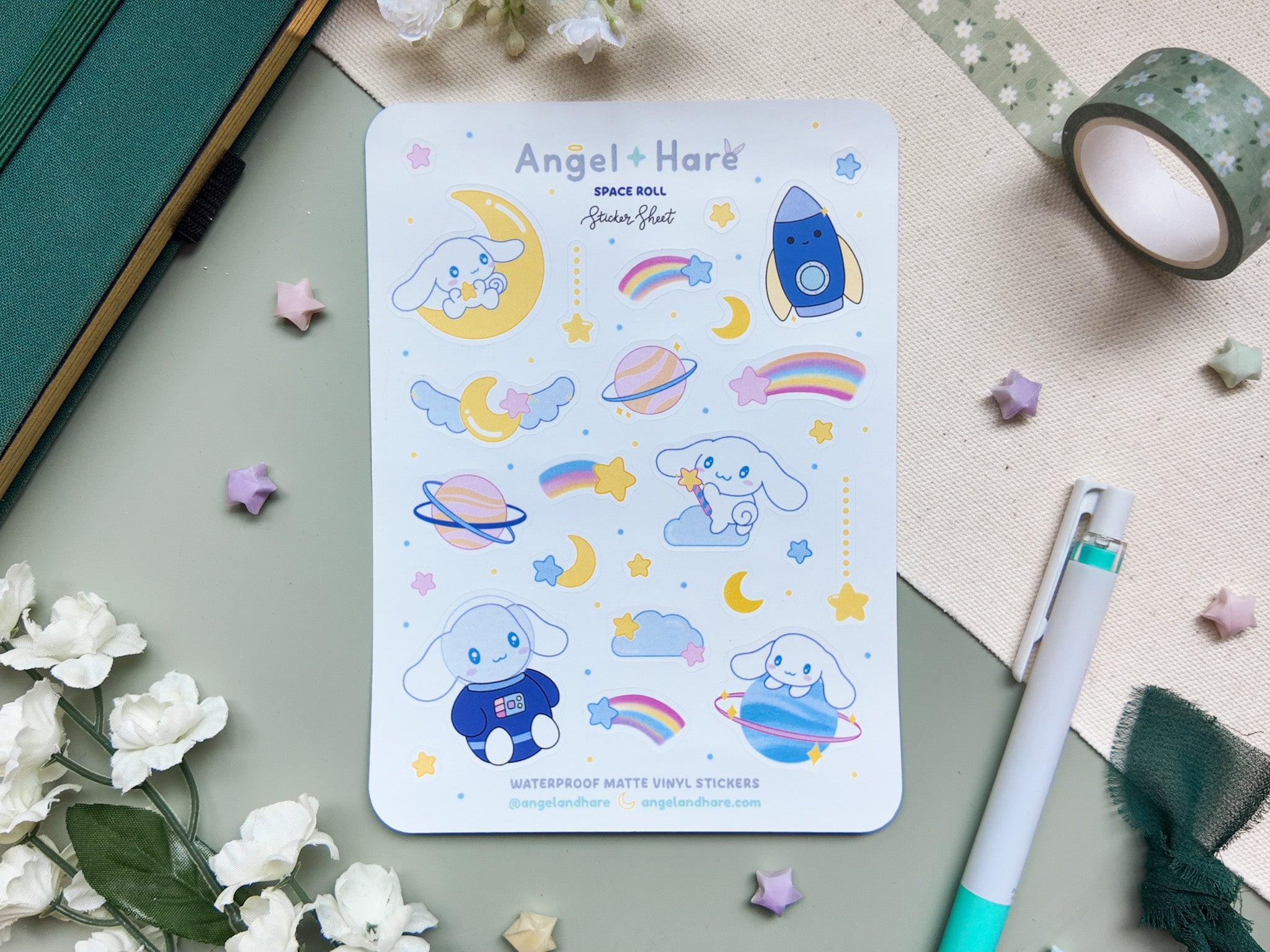 Space Roll Waterproof Sticker Sheet