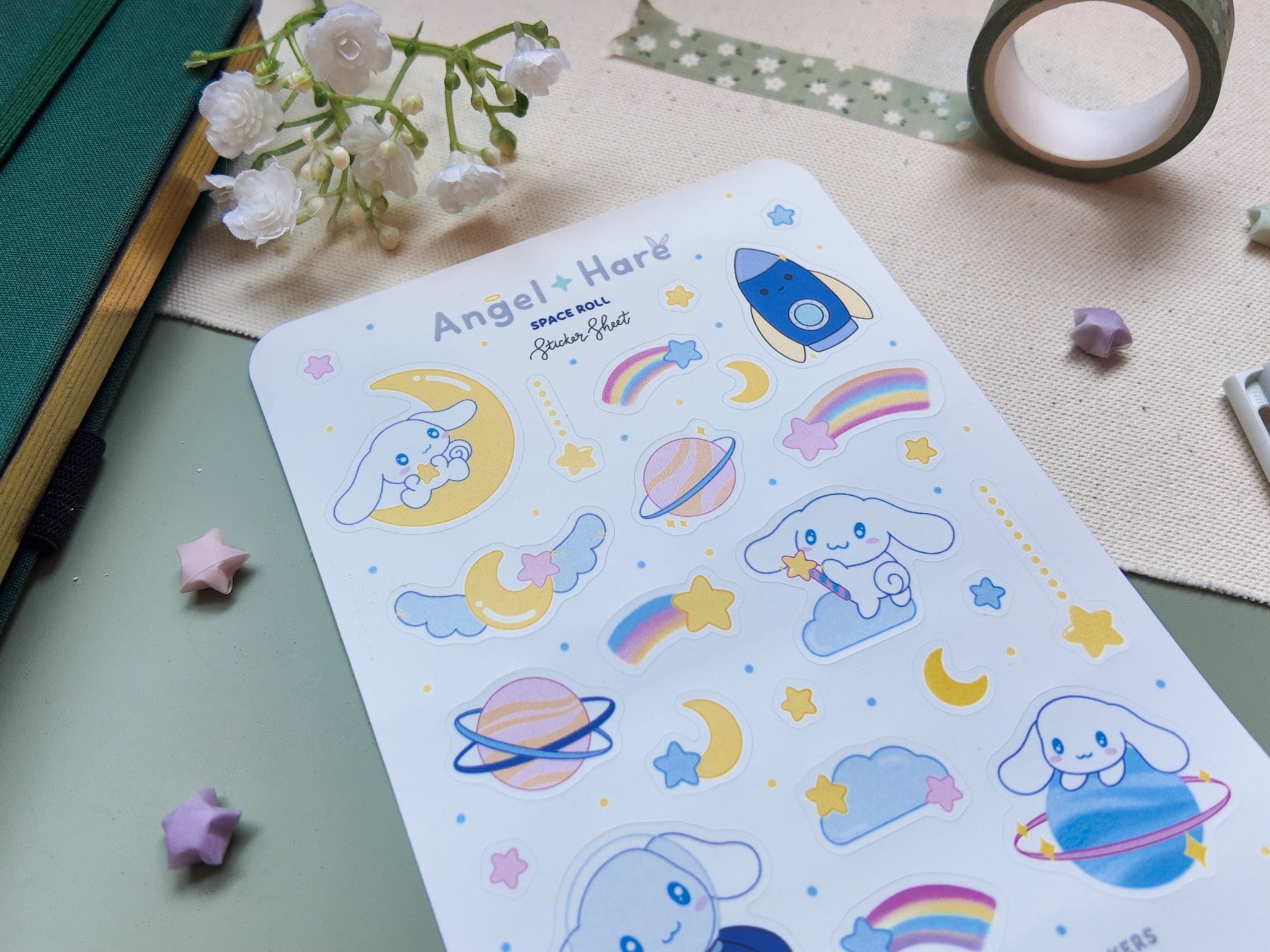 Space Roll Waterproof Sticker Sheet