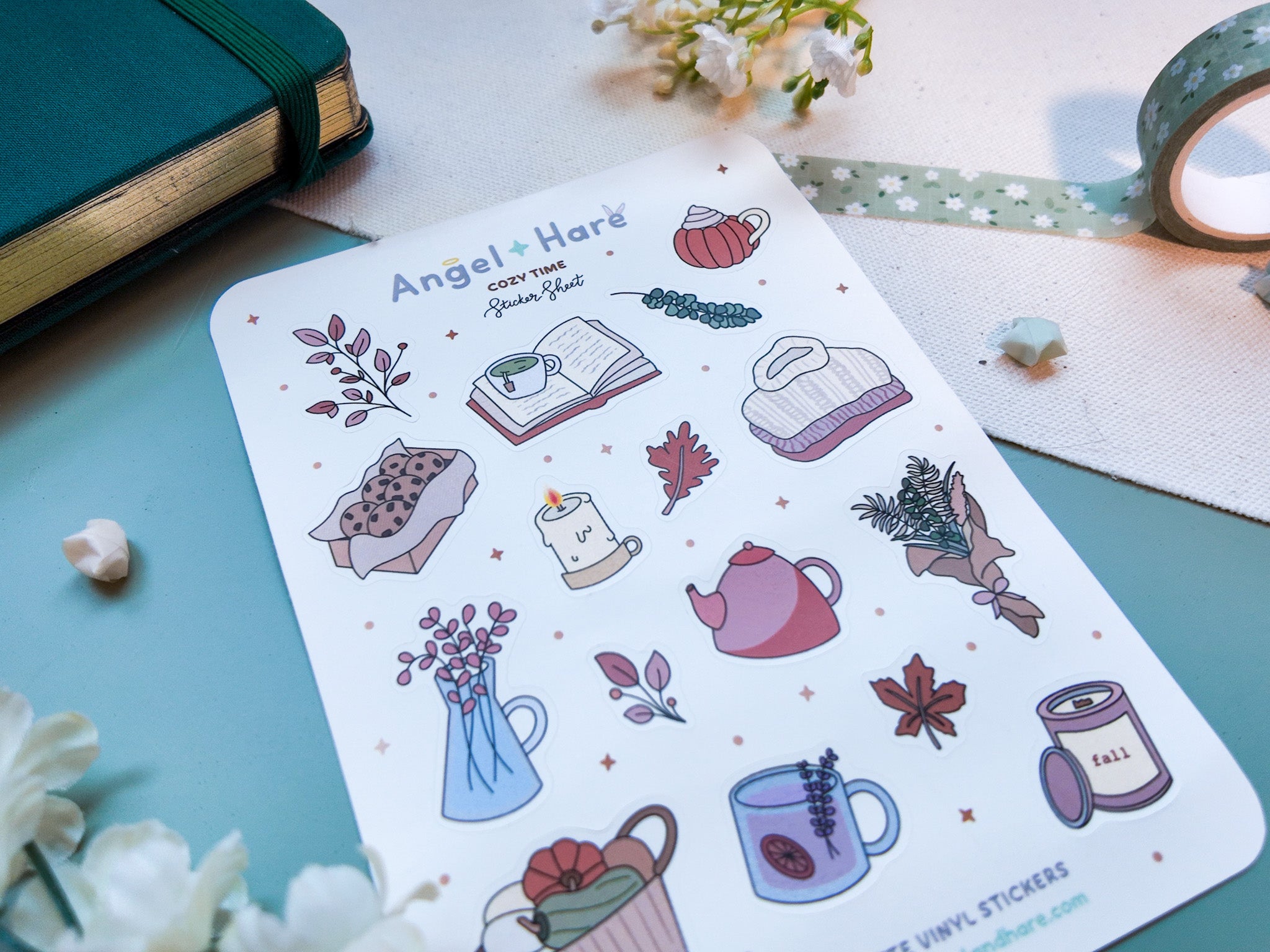 Cozy Time Waterproof Sticker Sheet