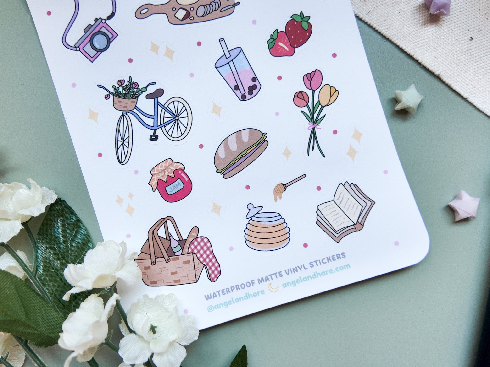 Summer Picnic Waterproof Sticker Sheet