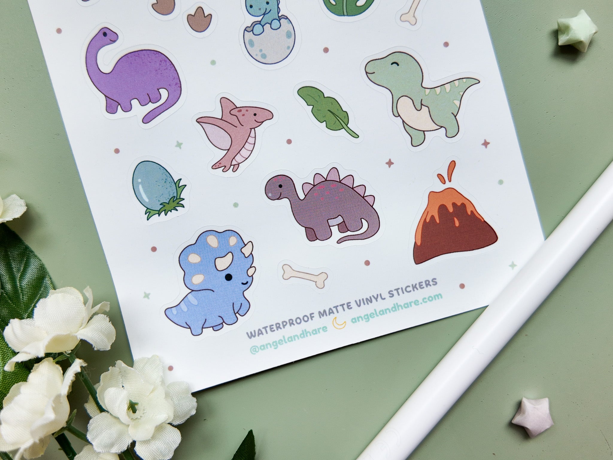 Dino Waterproof Sticker Sheet