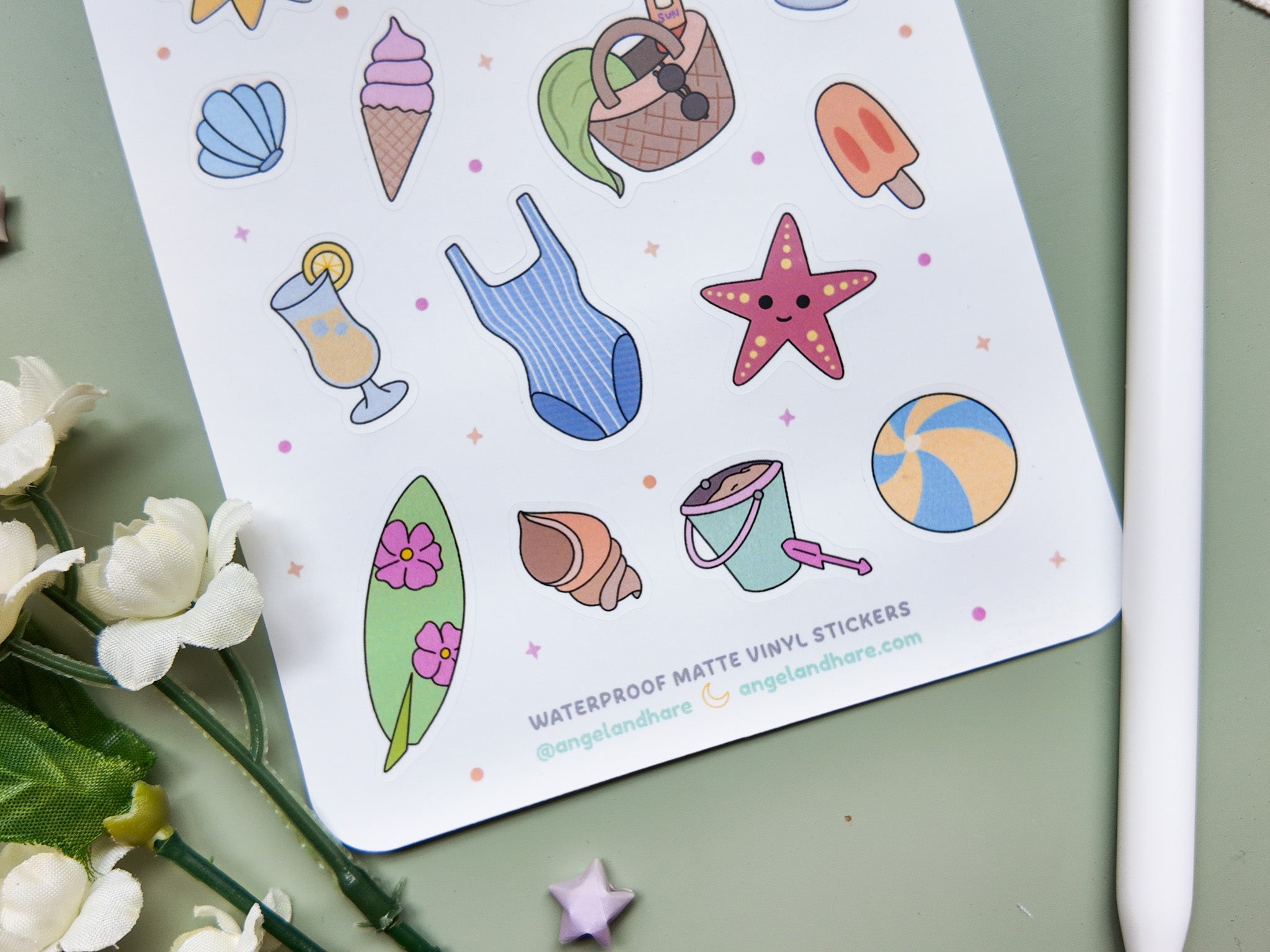 Vacation Mode Waterproof Sticker Sheet