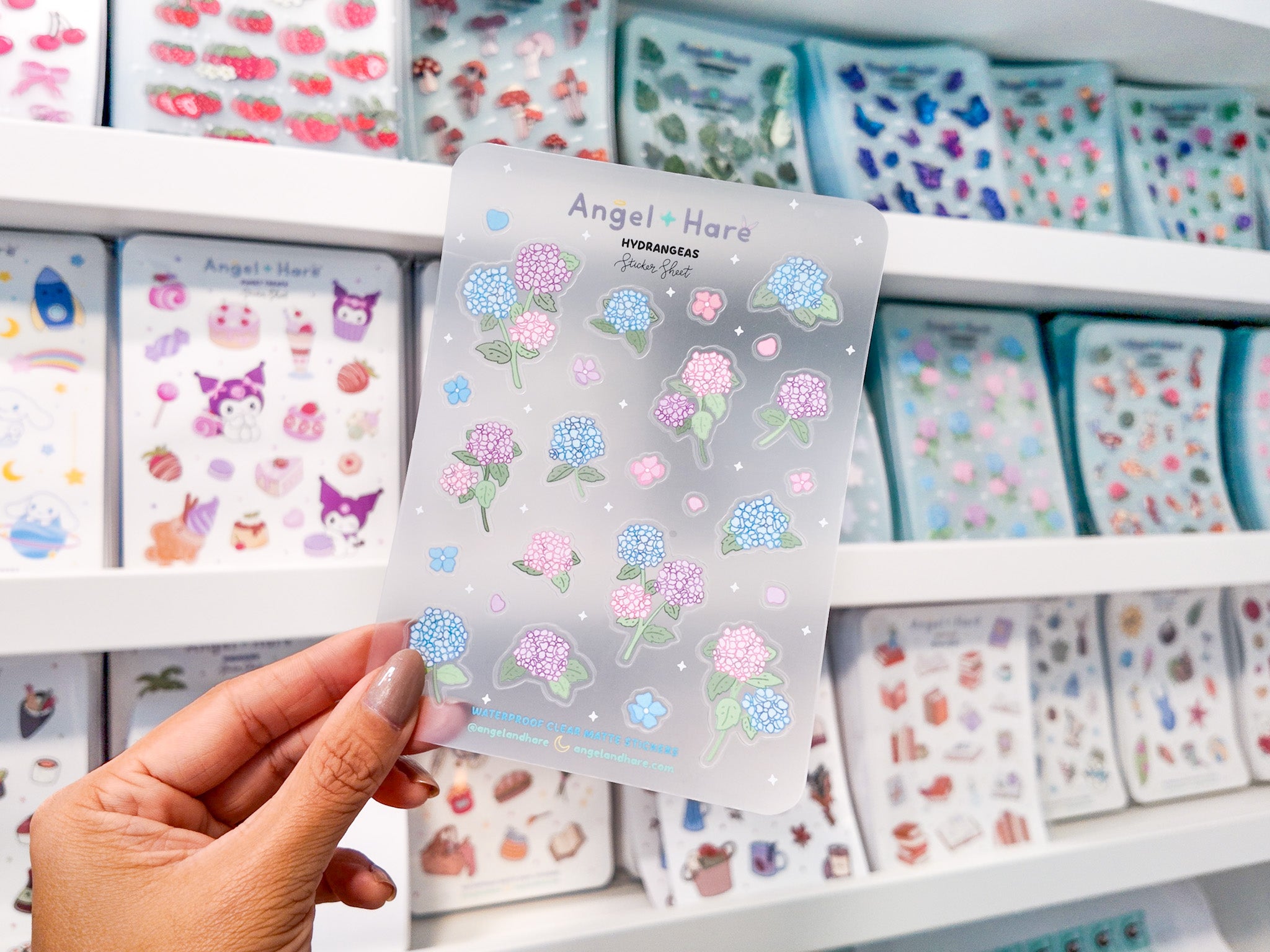 Hydrangeas Waterproof Sticker Sheet