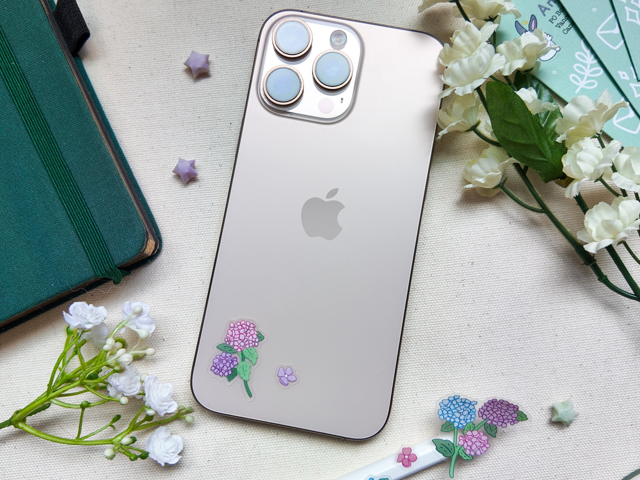 Hydrangeas Waterproof Sticker Sheet