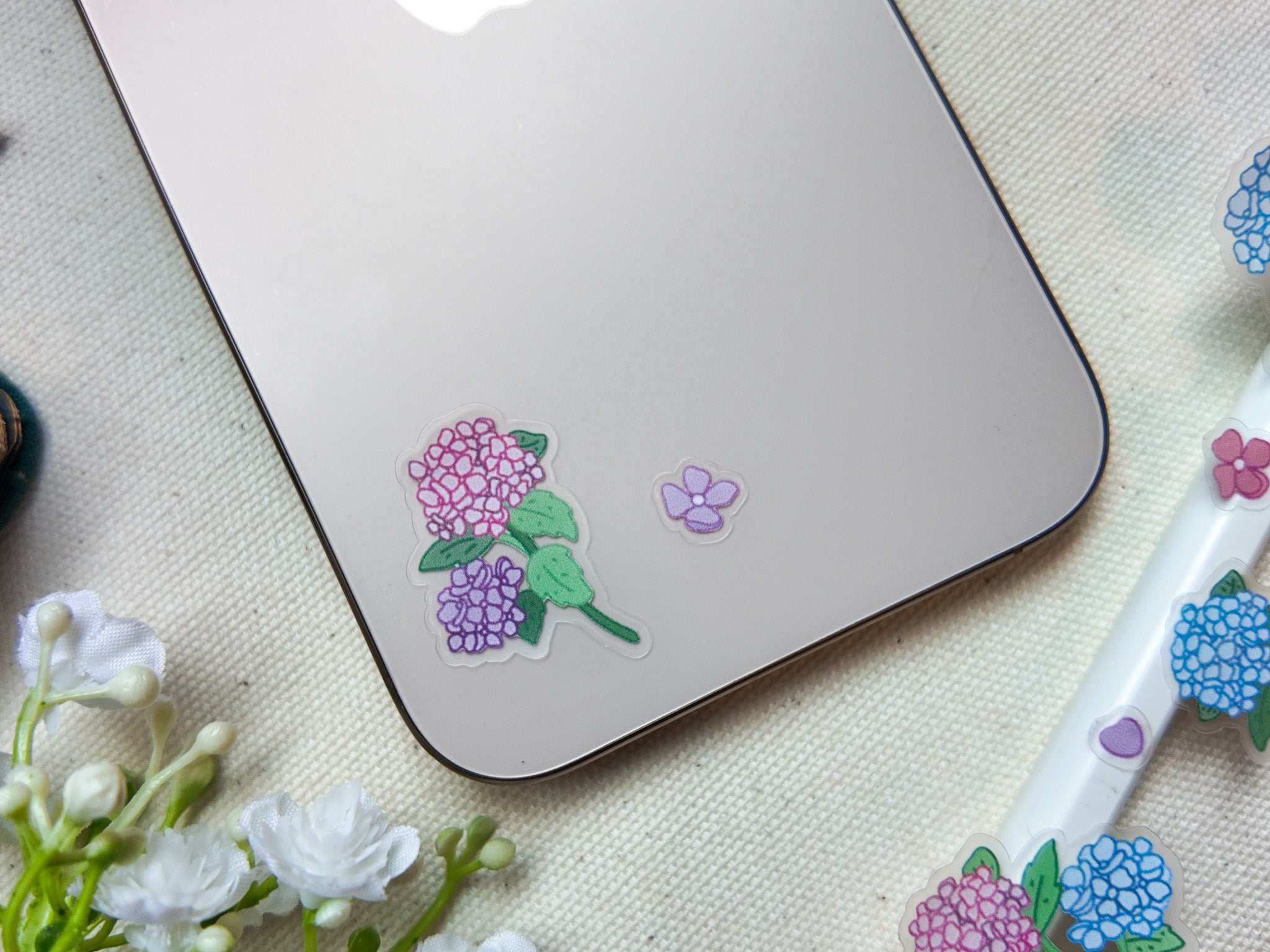 Hydrangeas Waterproof Sticker Sheet