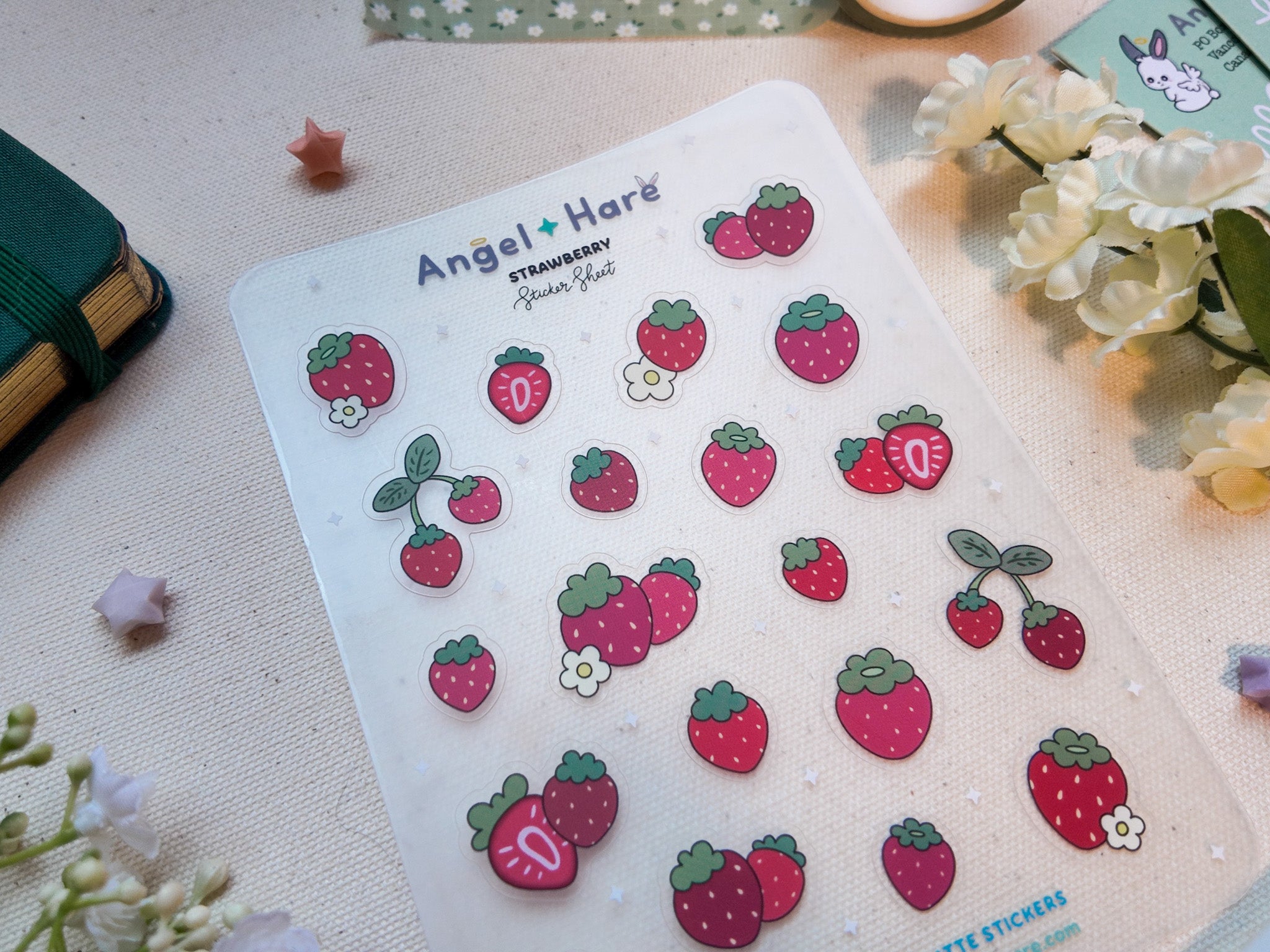 Strawberry Waterproof Sticker Sheet