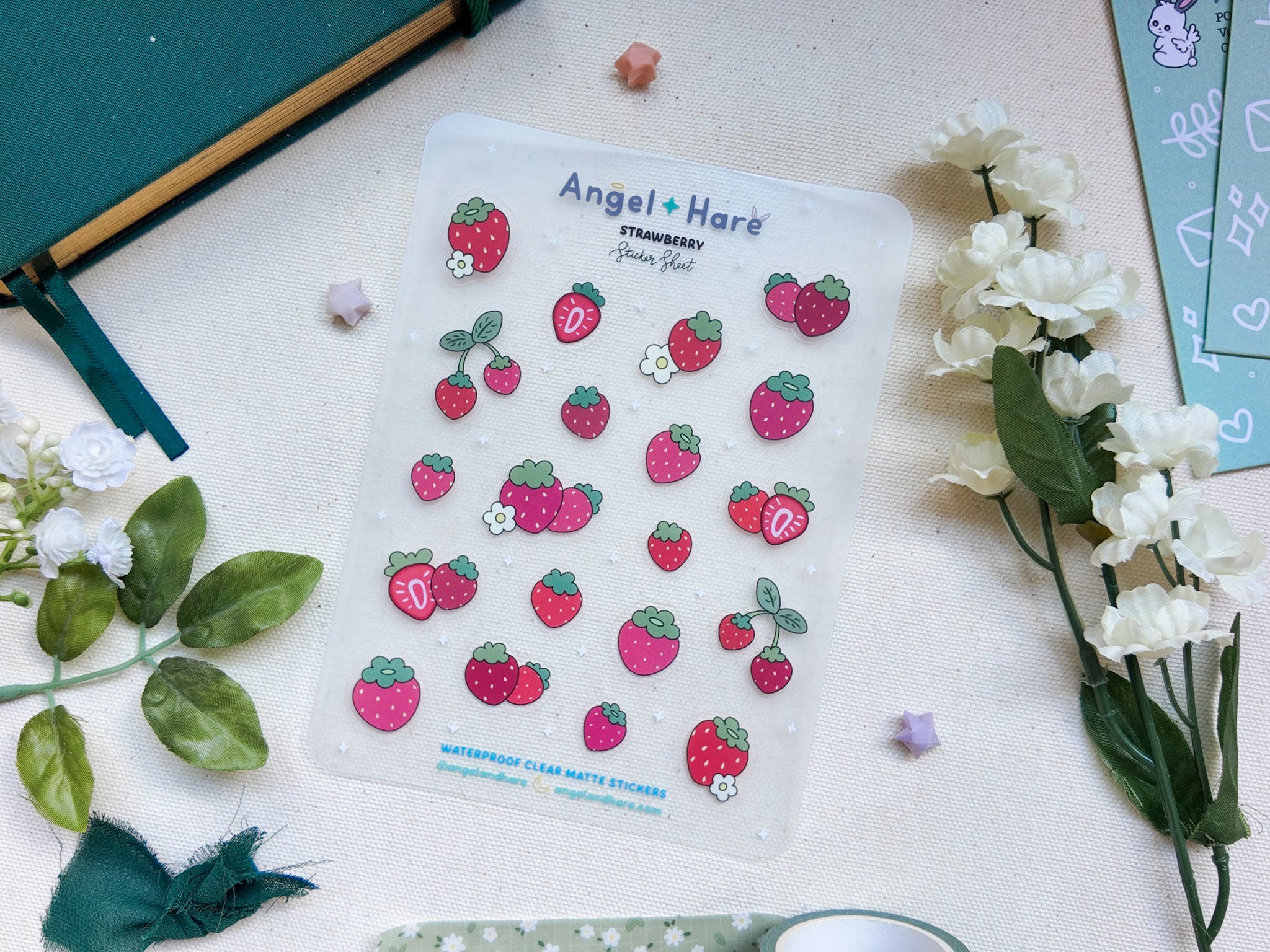 Strawberry Waterproof Sticker Sheet