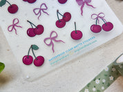 Cherry Bows Waterproof Sticker Sheet