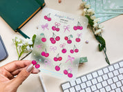 Cherry Bows Waterproof Sticker Sheet