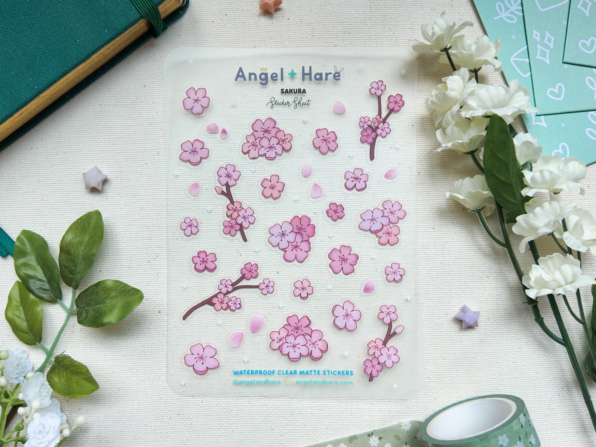 Sakura Waterproof Sticker Sheet