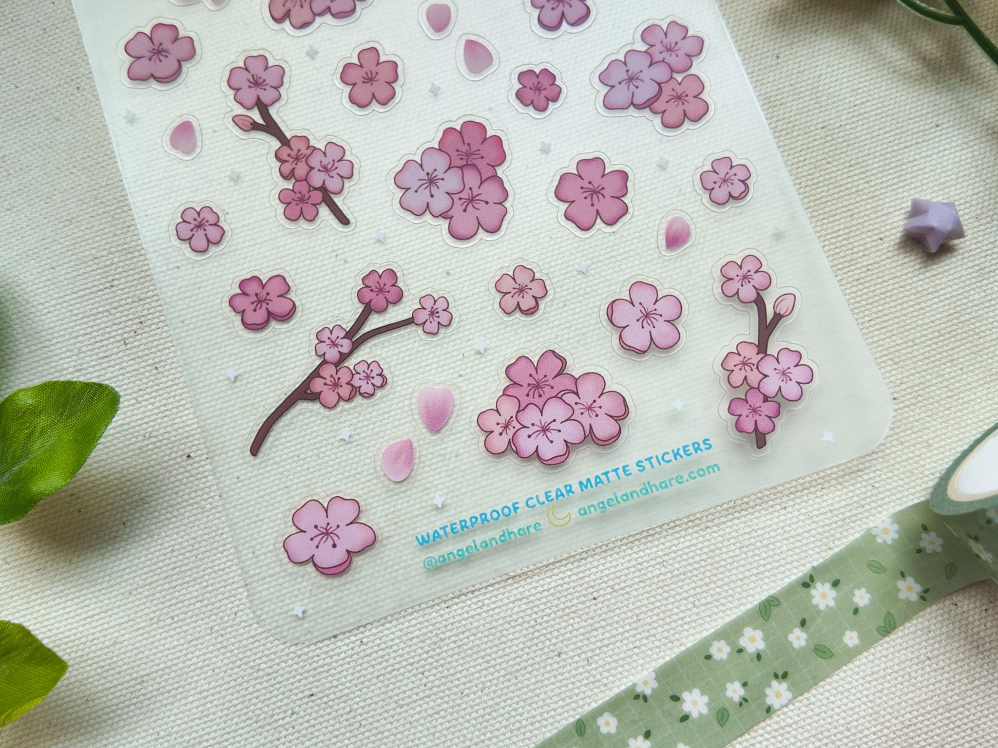 Sakura Waterproof Sticker Sheet